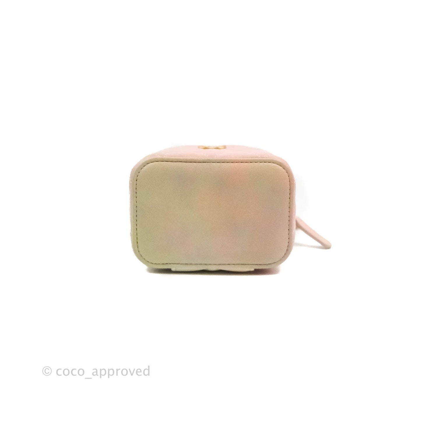 Chanel Mini Top Handle Vanity With Chain Rainbow Lambskin Aged Gold Hardware