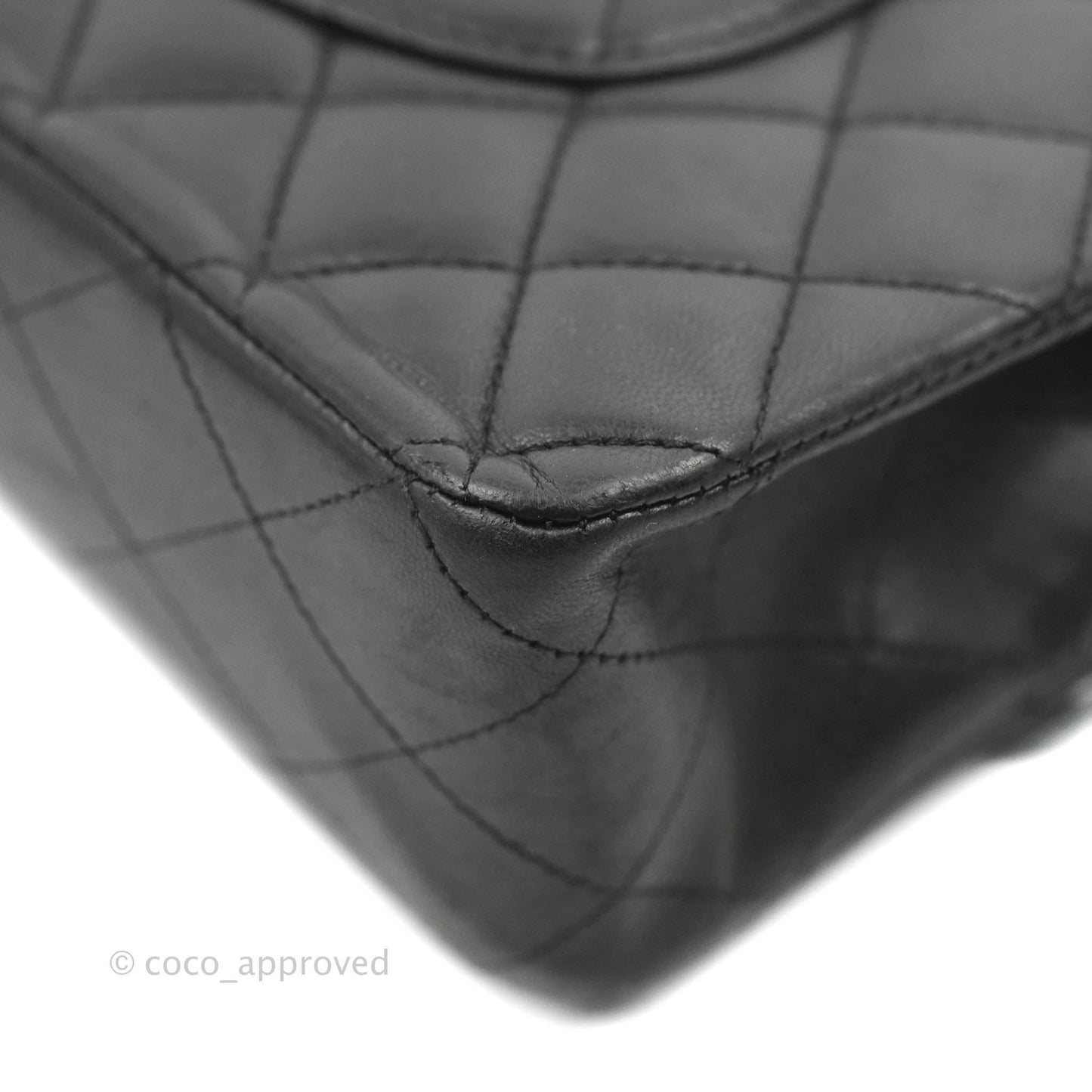 Chanel Medium Classic Quilted Flap Black Lambskin Silver Hardware