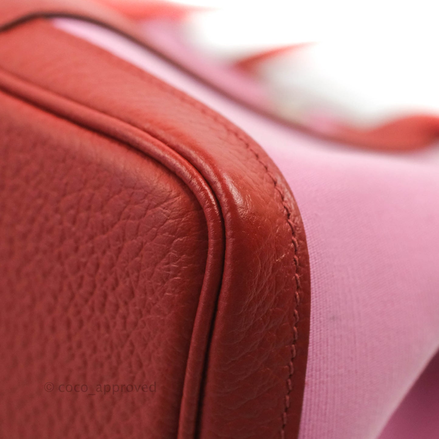 Hermès Garden Party 30 Pink / Red Duchesse Canvas