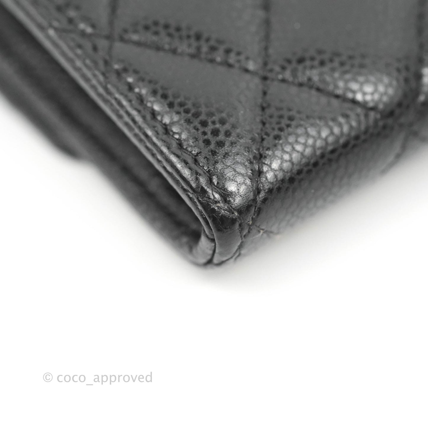 Chanel Classic Quilted Medium Flap Wallet Black Caviar Silver Hardware