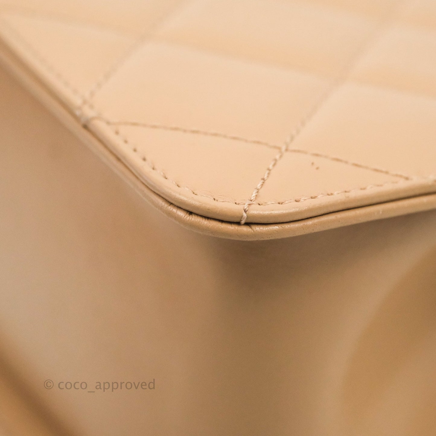 Chanel Quilted Perfect Fit Adjustable Beige Calfskin Gold Hardware 21A