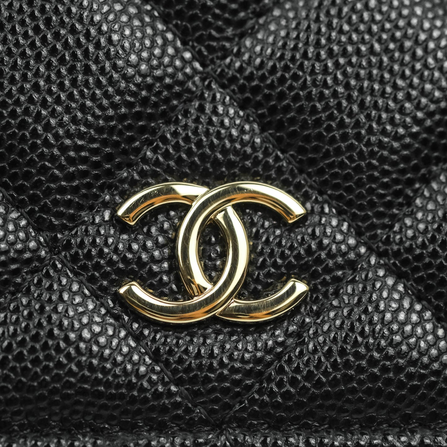 Chanel Quilted WOC Black Caviar Gold Hardware With Charms