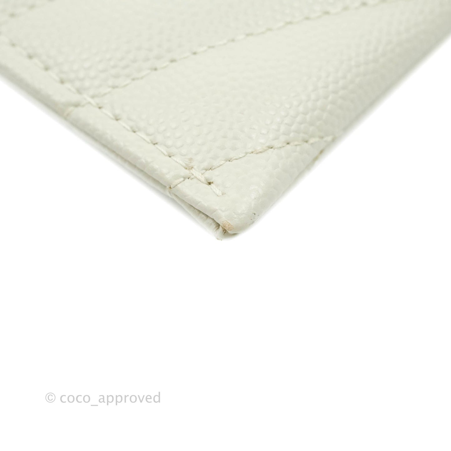 Saint Laurent Envelope Zip Pouch Ivory Caviar Gold Hardware