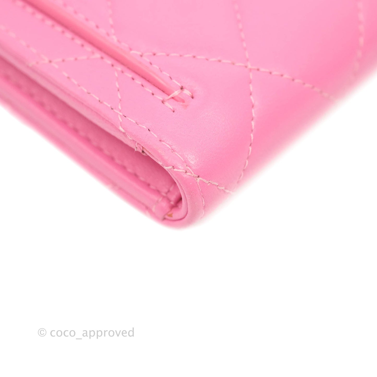 Chanel Classic Flap Wallet Pink Lambskin Silver Hardware