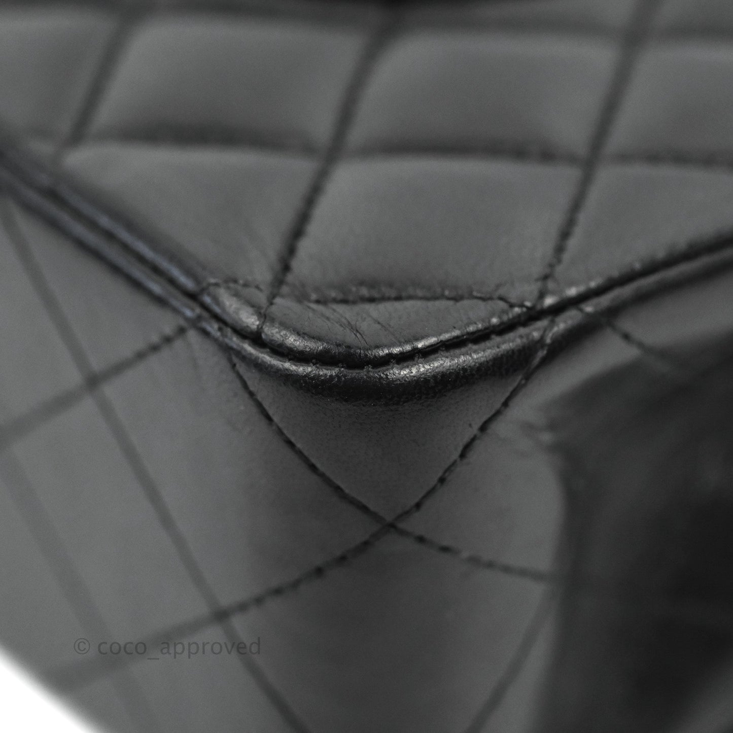 Chanel Classic M/L Medium Double Flap Black Lambskin Gold Hardware