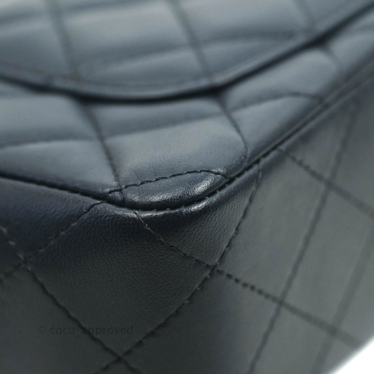 Chanel Quilted Mini Rectangular Flap Navy Lambskin Gold Hardware