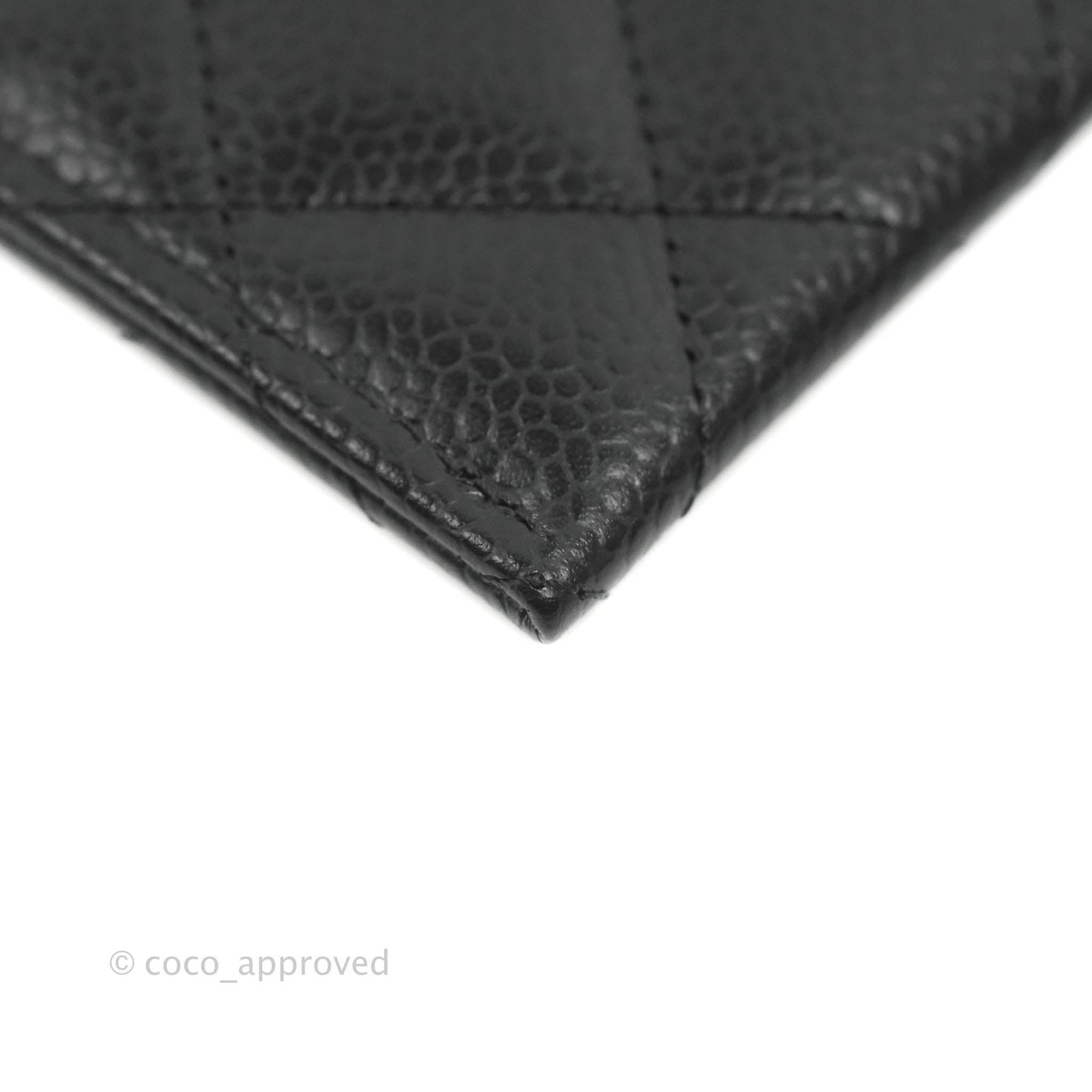 Chanel Classic Flat Card Holder Black Caviar Gold Hardware
