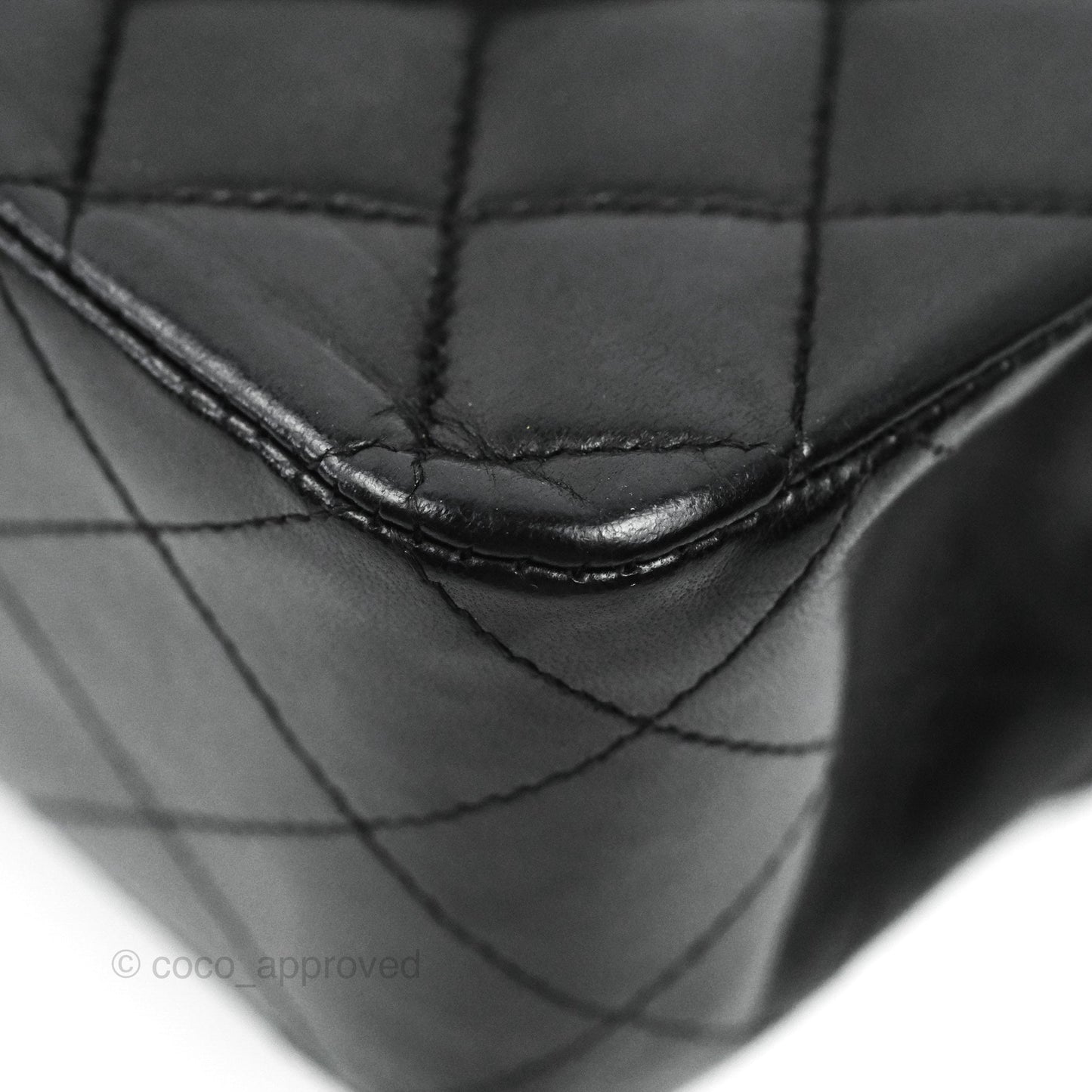 Chanel Classic M/L Medium Flap Quilted Black Lambskin Gold Hardware