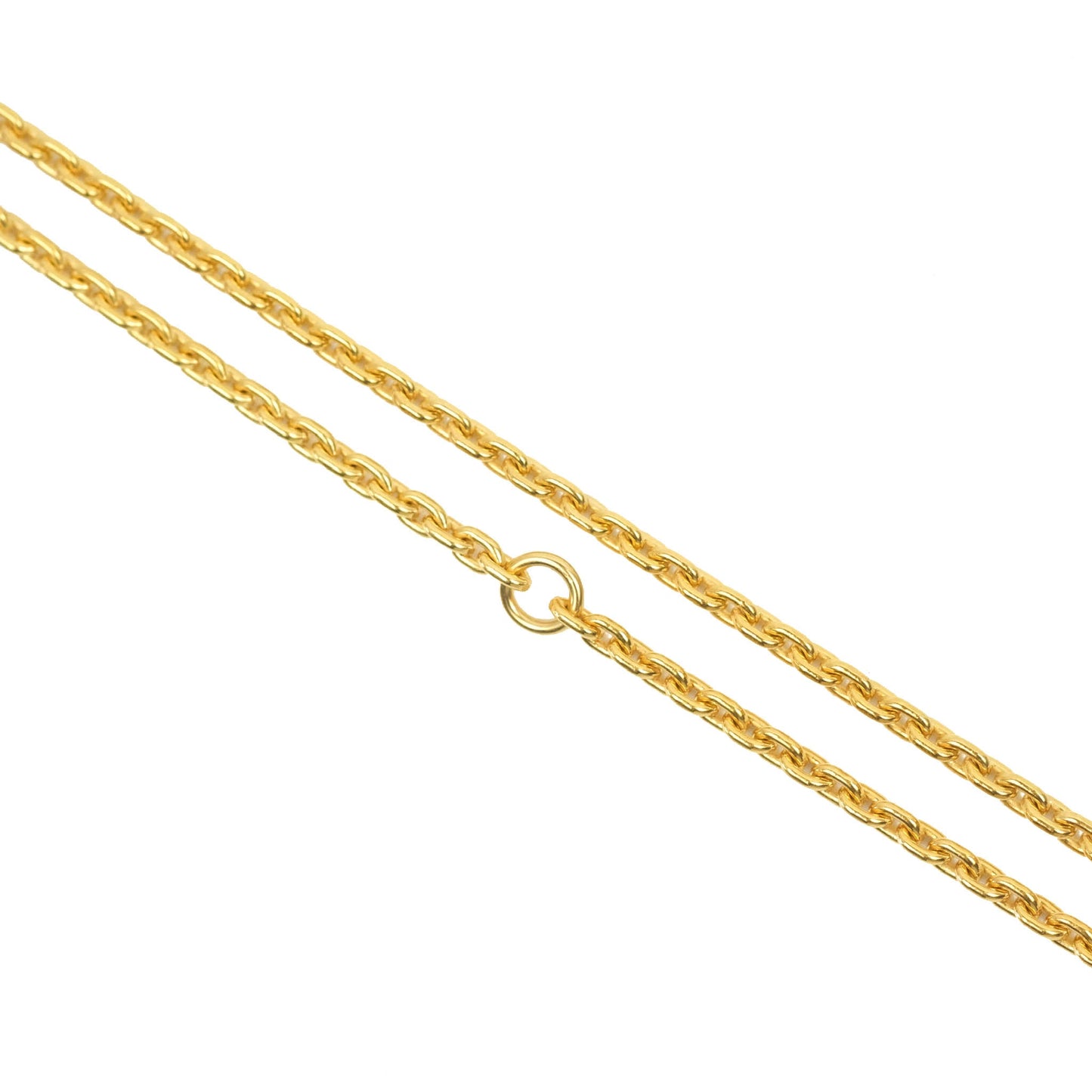 Chanel CC Crystal Pendent Drop Necklace Gold Tone 20A