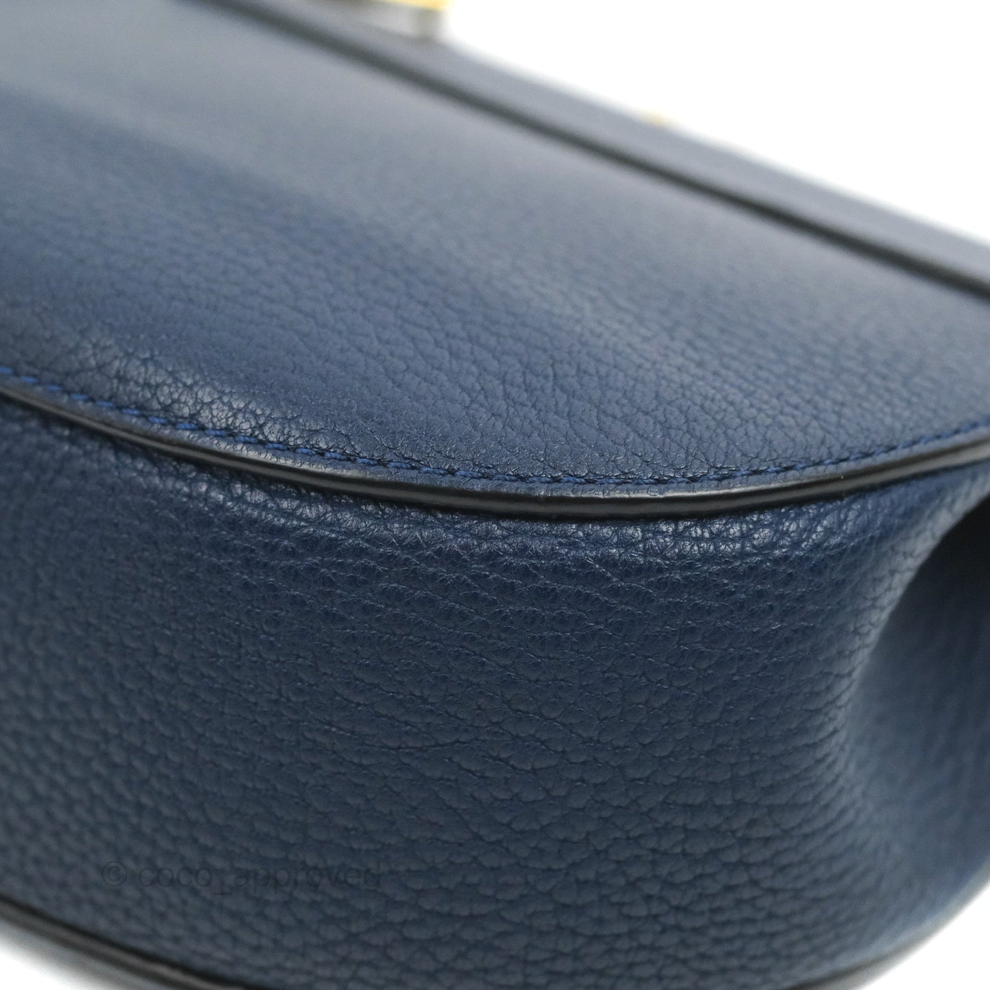 Chloe Mini Drew Crossbody Bag Navy Grained Leather