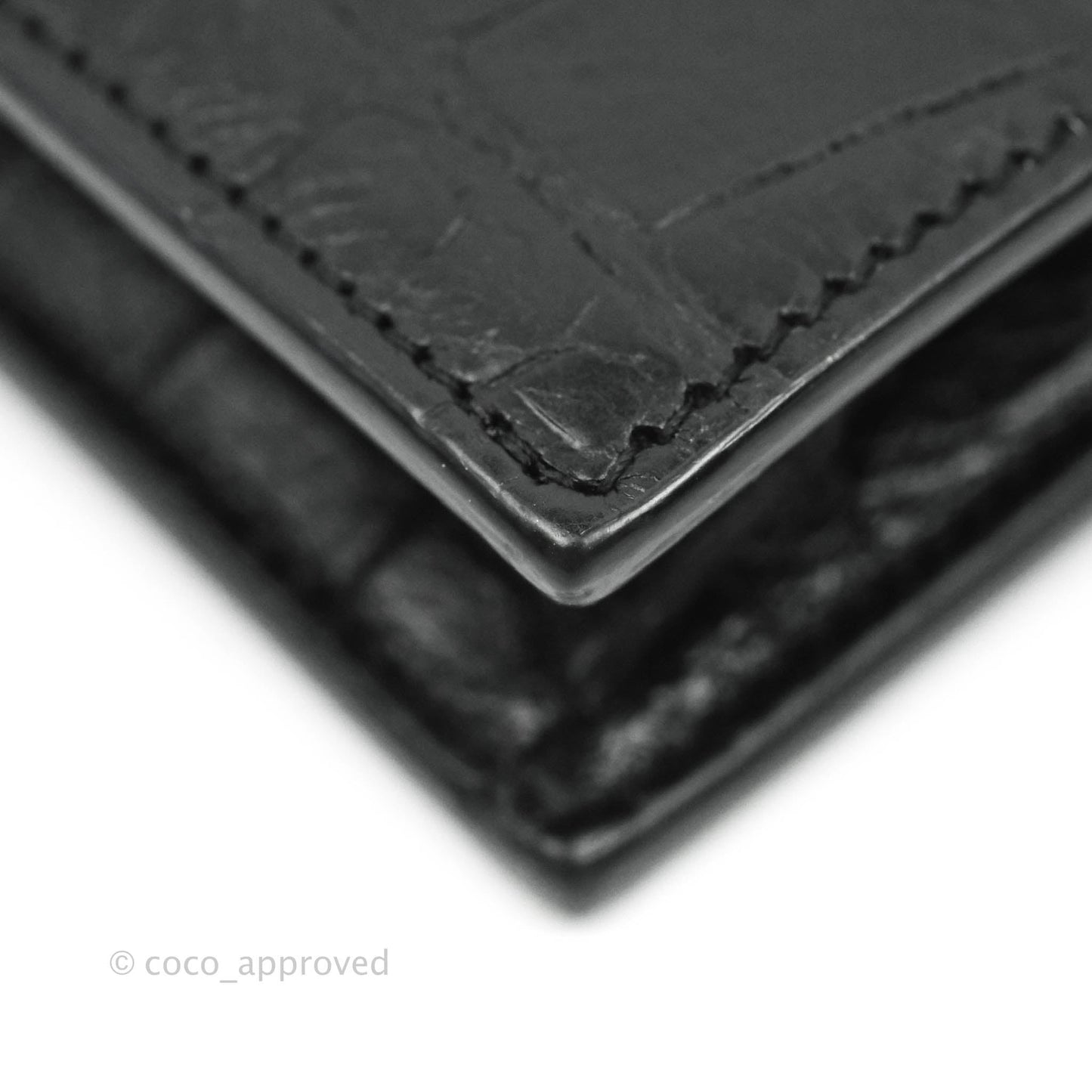 Saint Laurent Wallet on Chain So Black Crocodile-embossed Leather