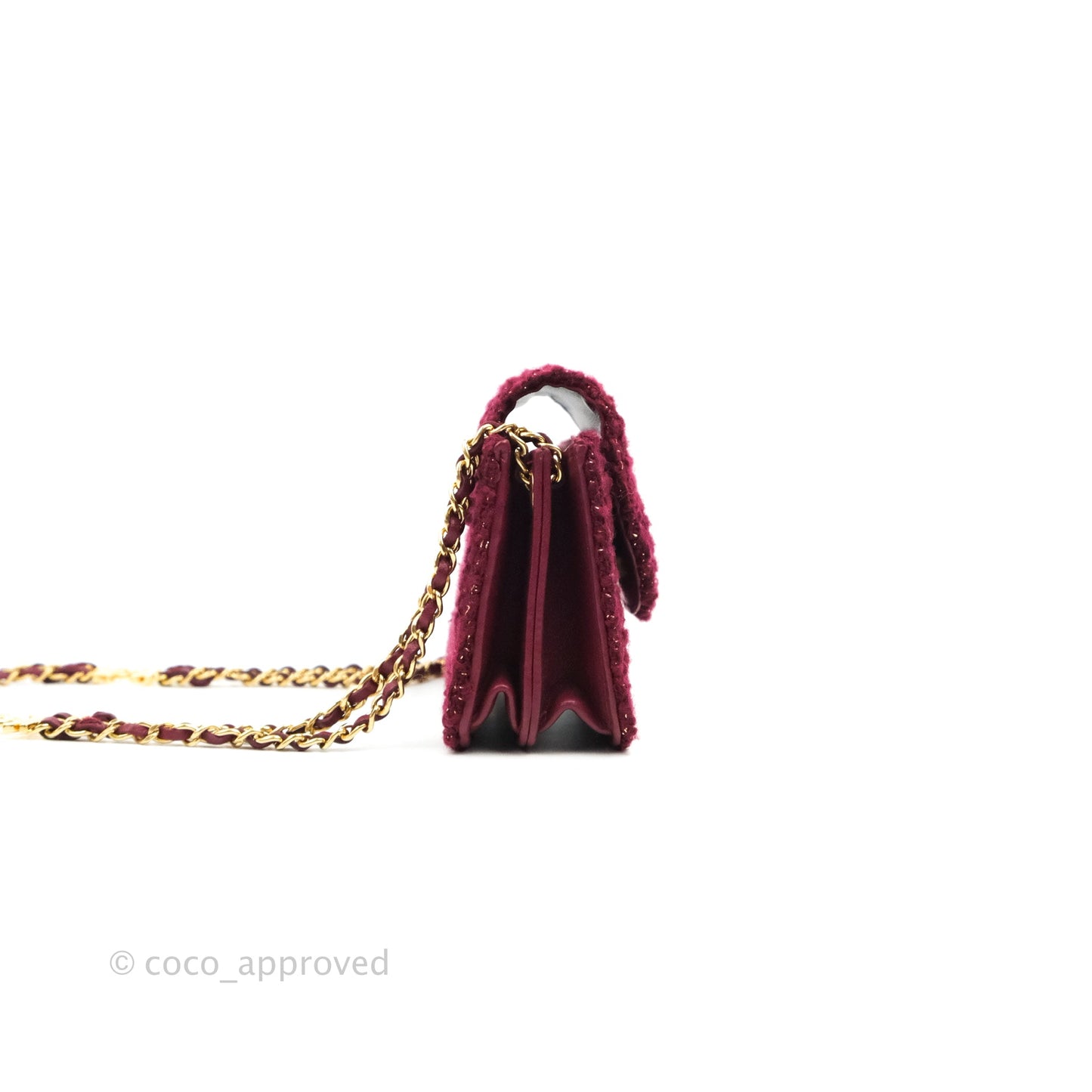Chanel Clutch With Chain Red Tweed