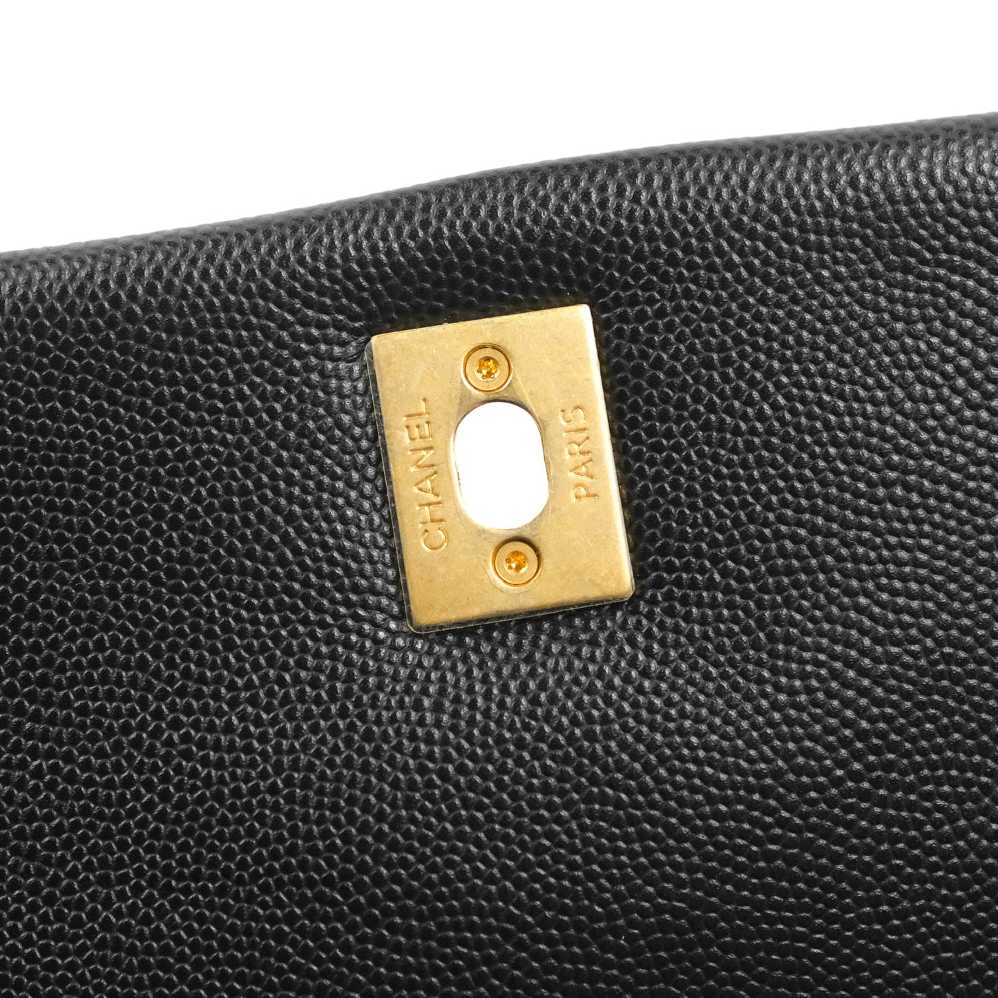 Chanel Small Coco Handle Black Caviar Aged Gold Hardware