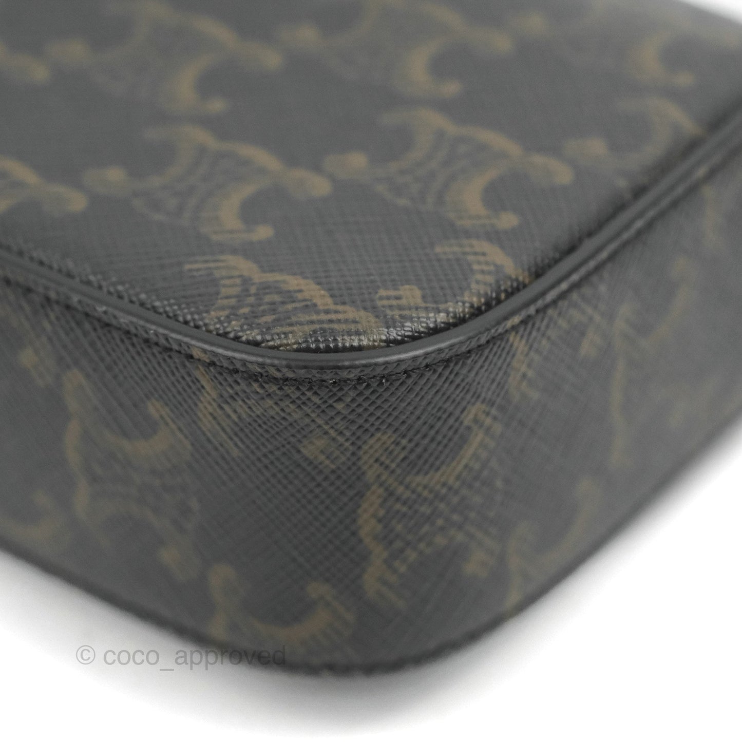 Celine Mini Triomphe Canvas Tan Calfskin