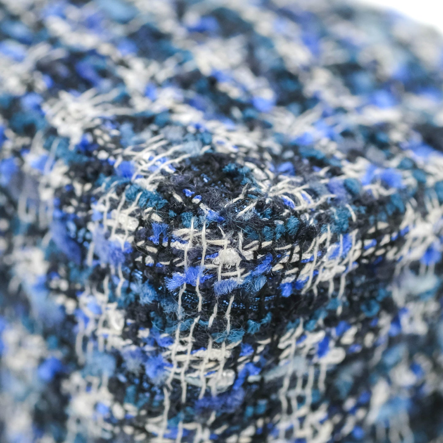 Chanel Mini Reissue 224 Blue Tweed Ruthenium Hardware