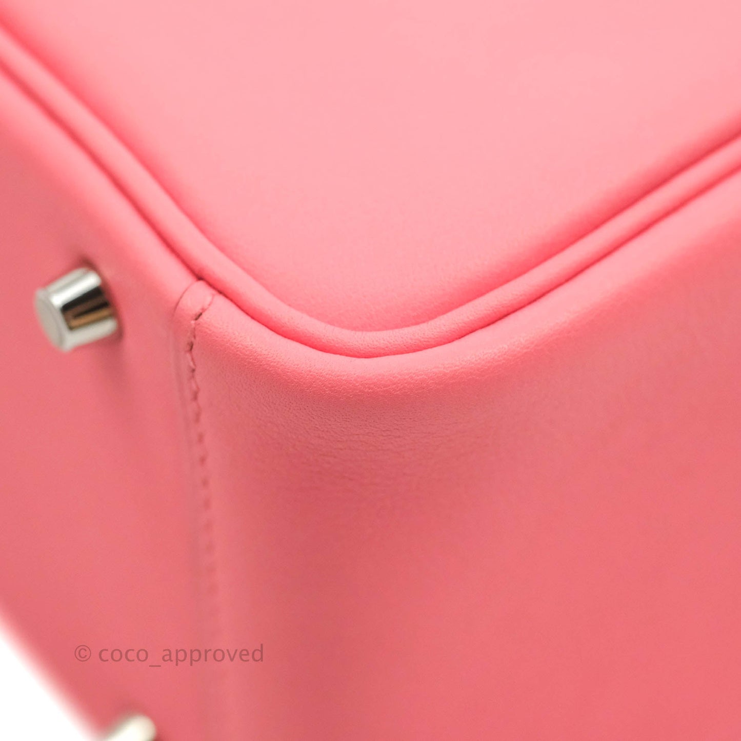 Hermès Mini Lindy 20 Rose Ete Swift Palladium Hardware