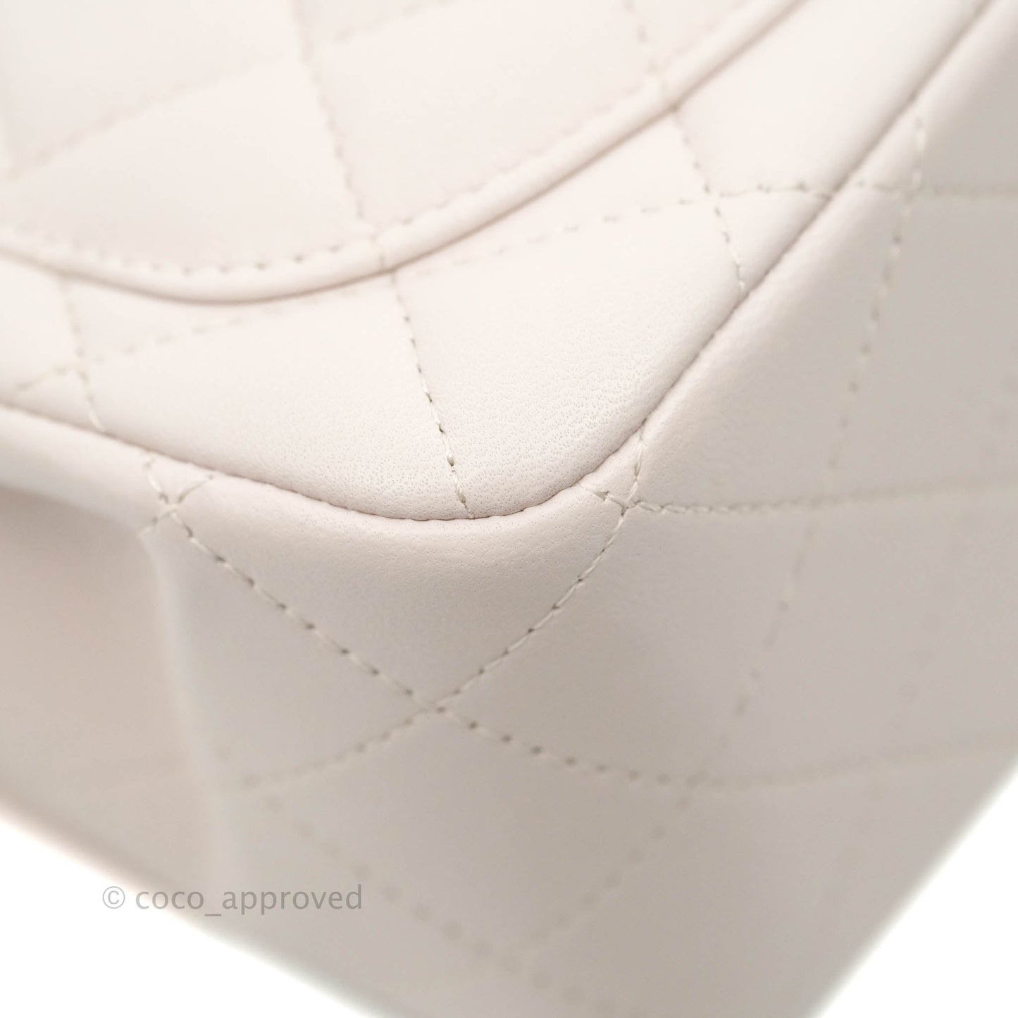 Chanel Mini Square Quilted Pale Lilac Silver Hardware