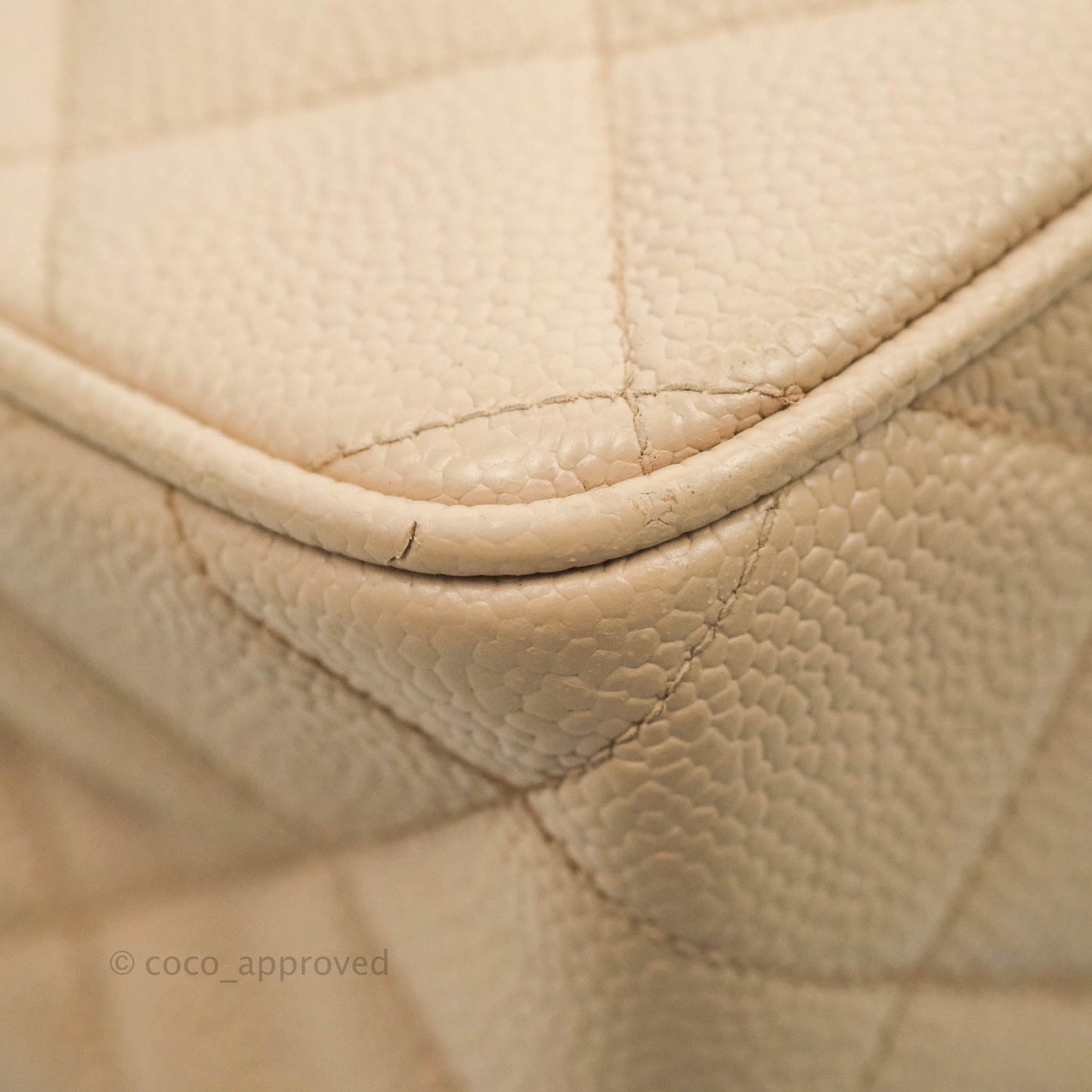 Chanel Vintage CC Large Square Shoulder Bag Dusty Pink Caviar 24K Gold Hardware
