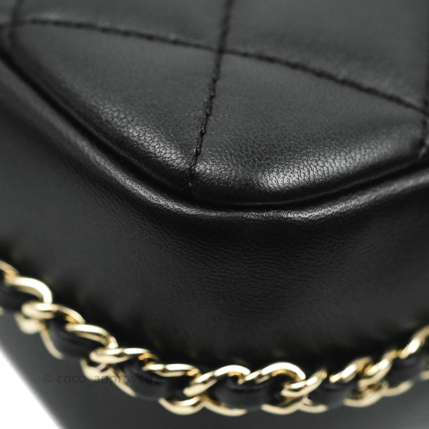 Chanel Quilted Small My Precious Flap Black Lambskin Gold Hardware