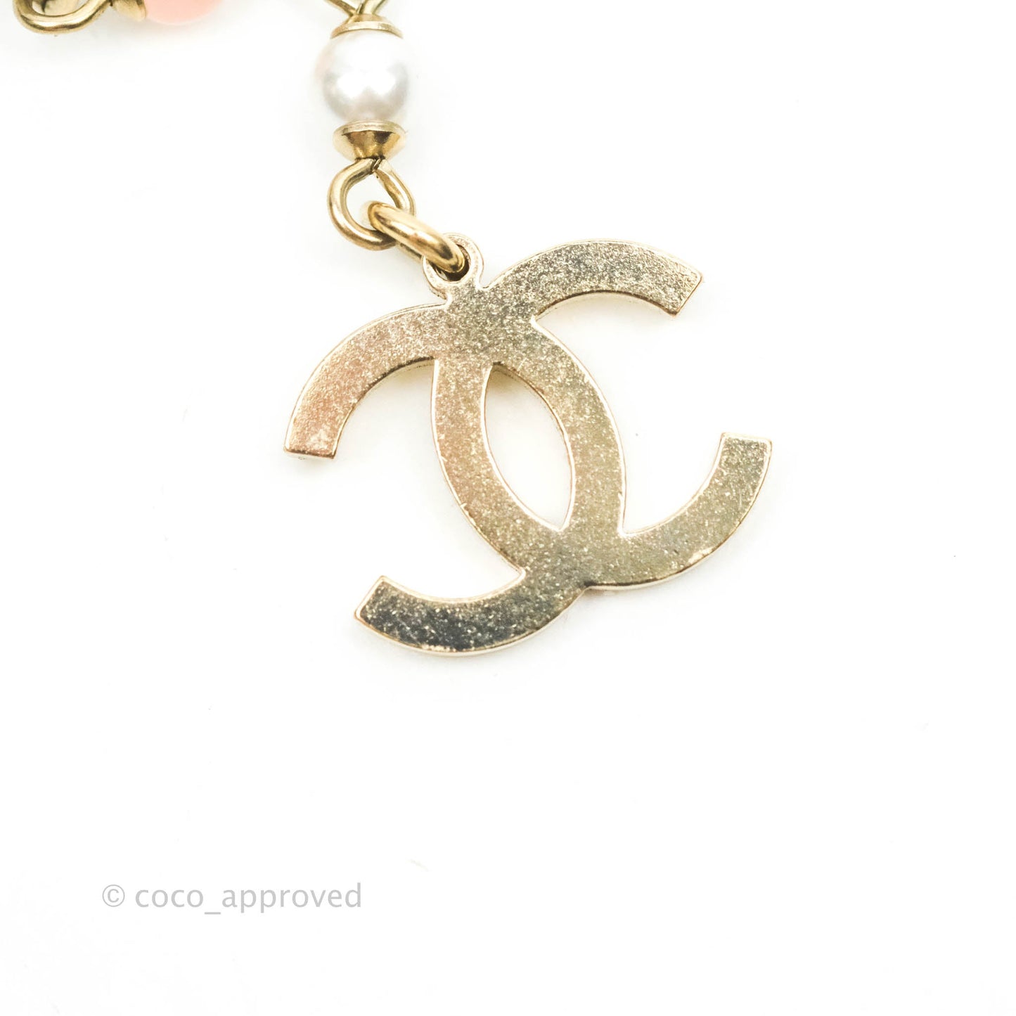 Chanel CC Crystal Pearl Heart Belt Gold Tone 21B