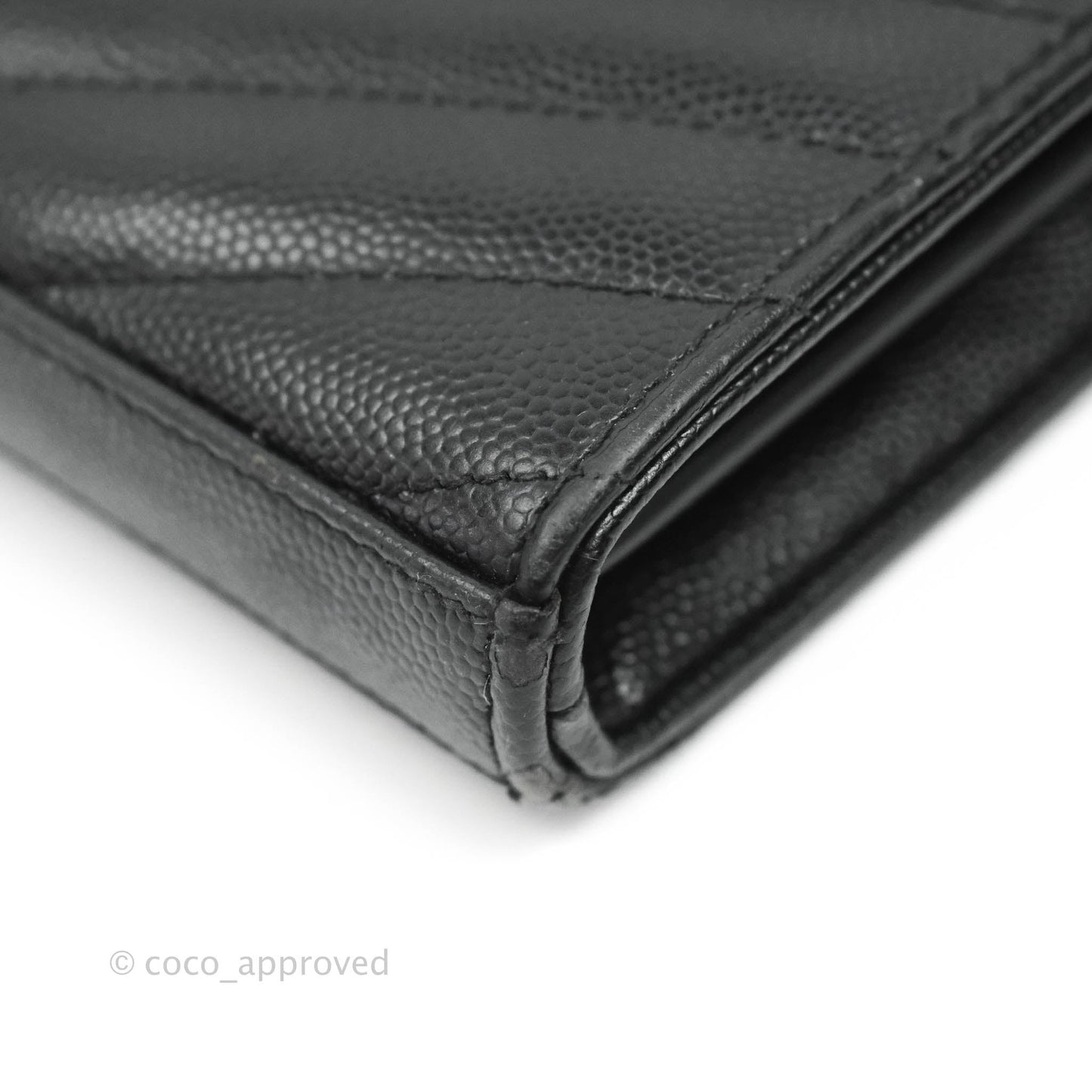 Saint Laurent Wallet on Chain Large Black Grained Leather So Black
