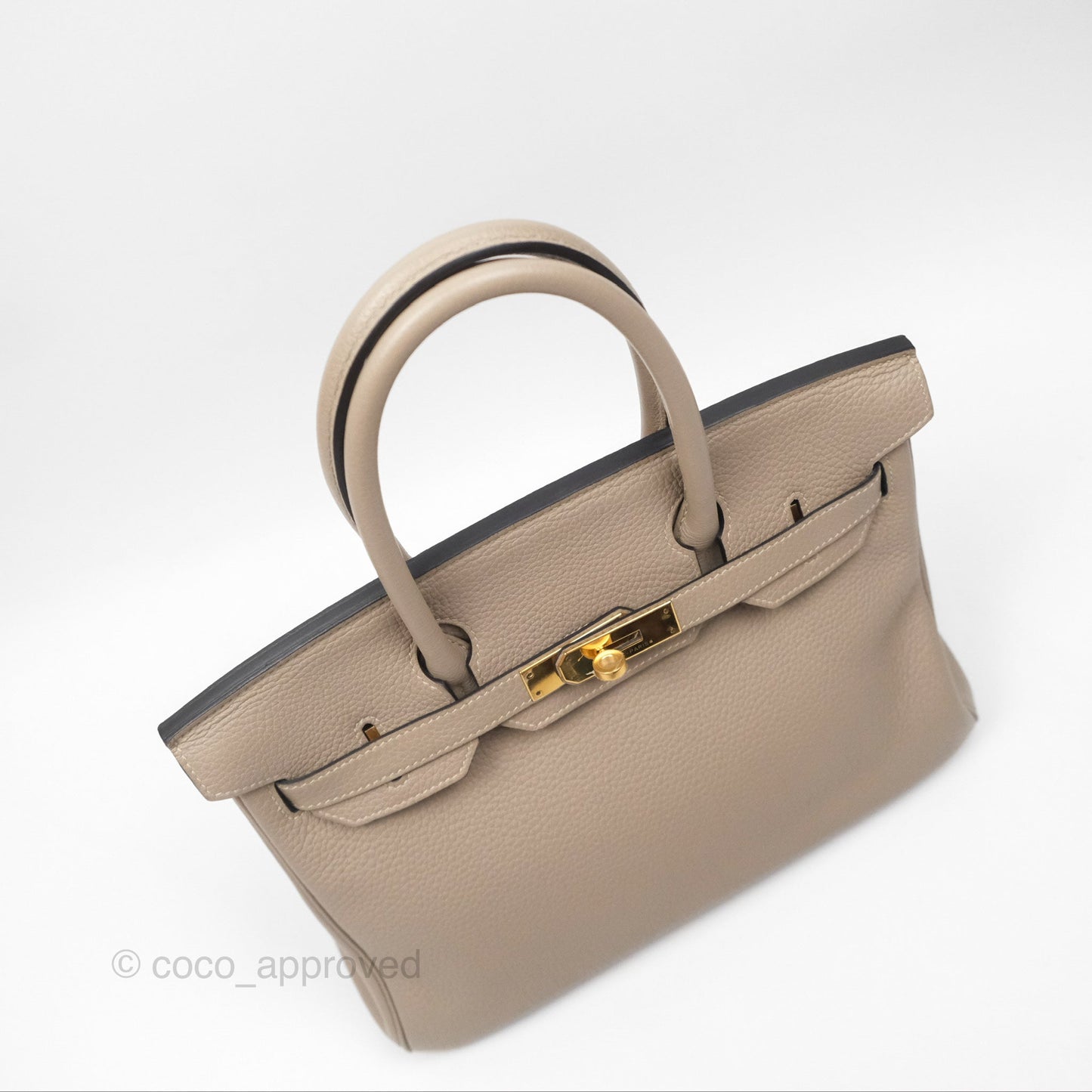 Hermès Birkin 30 Retourne Gris Tourterelle Togo Gold Hardware