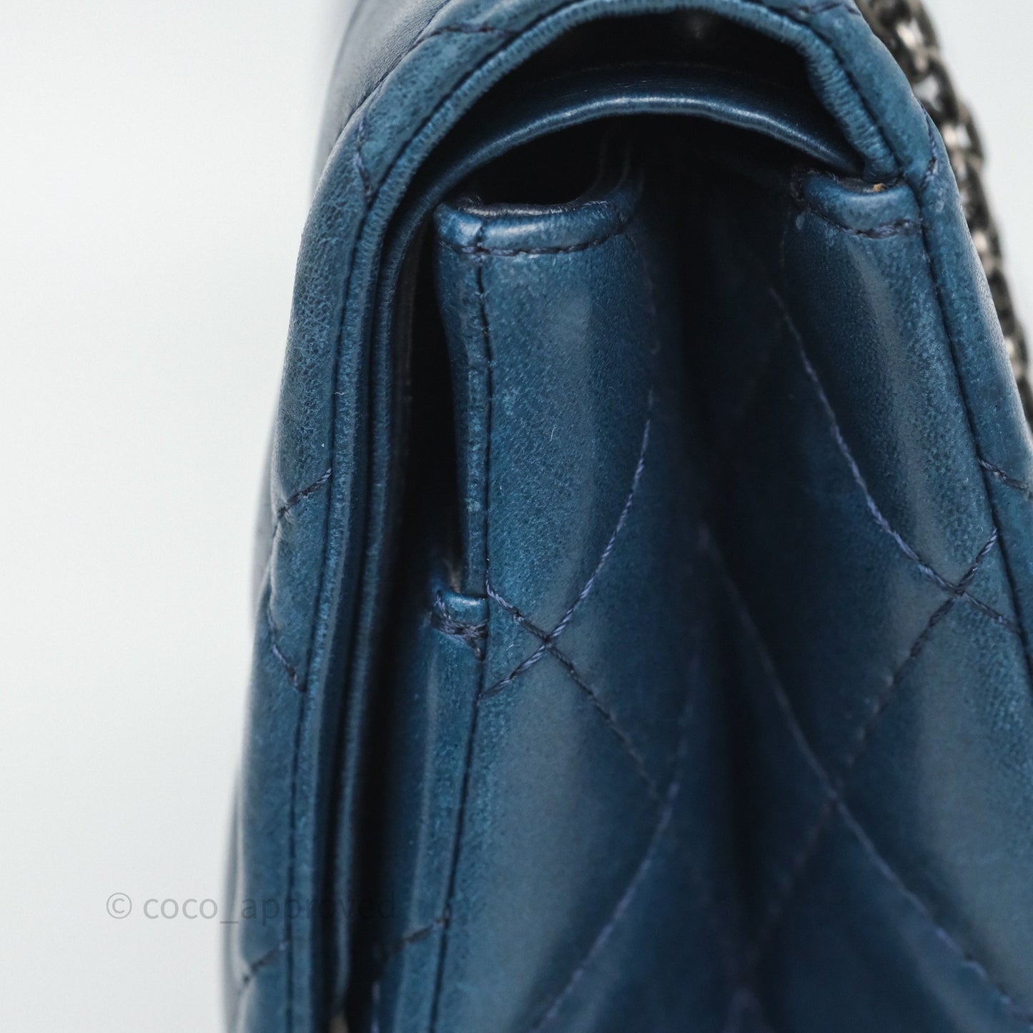 Chanel Reissue 227 Quilted Navy Lambskin Ruthenium Hardware