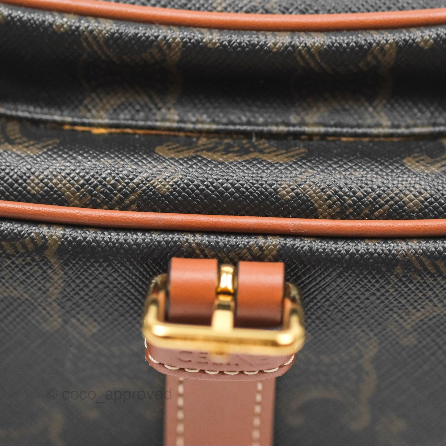 Celine Medium Folco Bag Triomphe Canvas Tan