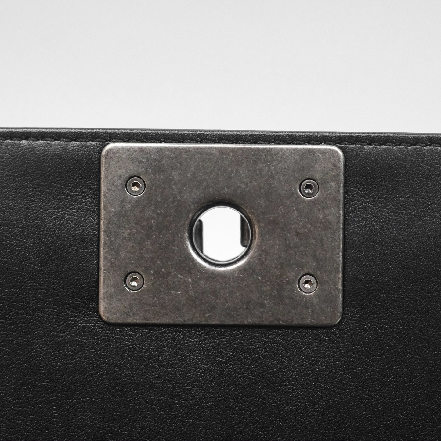 Chanel Quilted Medium Boy Black Calfskin Ruthenium Hardware
