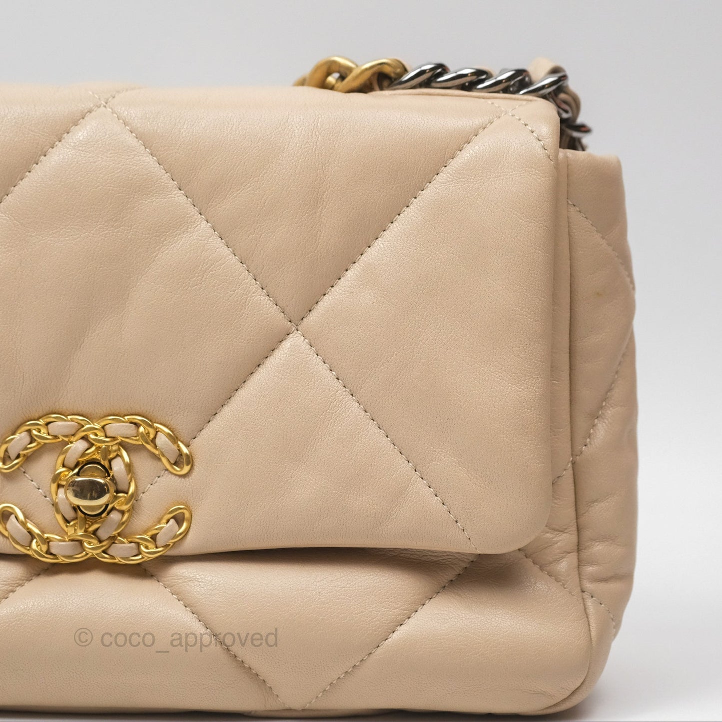 Chanel 19 Small Beige Mixed Hardware