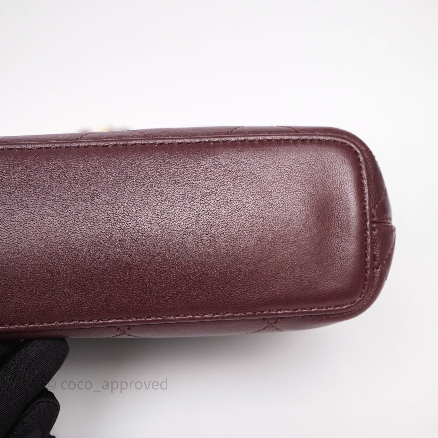Chanel Quilted Shoulder Flap Bag Red Burgundy Lambskin Gold Hardware