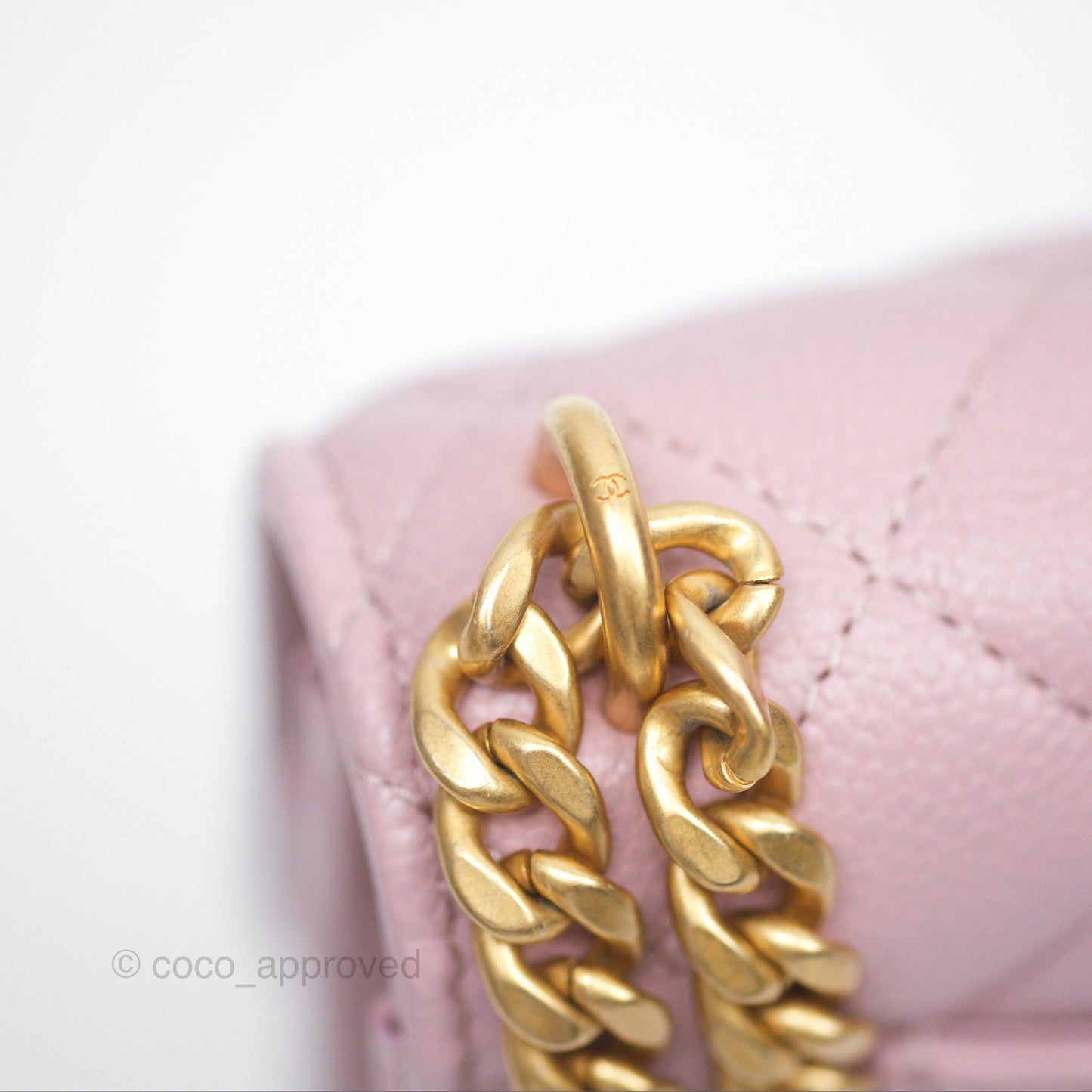 Chanel Heart Adjustable Chain WOC Dusty Pink Caviar Aged Gold Hardware