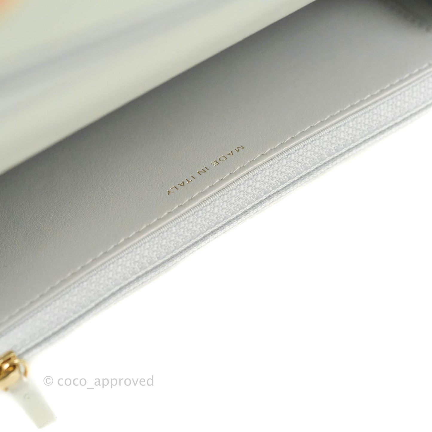 Chanel 19 Quilted Wallet on Chain WOC Iridescent White Mixed Hardware
