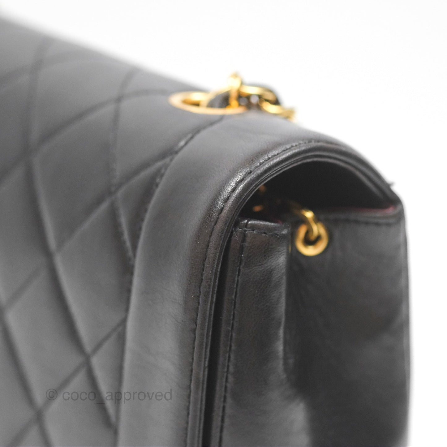 Chanel Vintage Medium Classic Diana Bag Quilted Black Lambskin 24K Gold Hardware