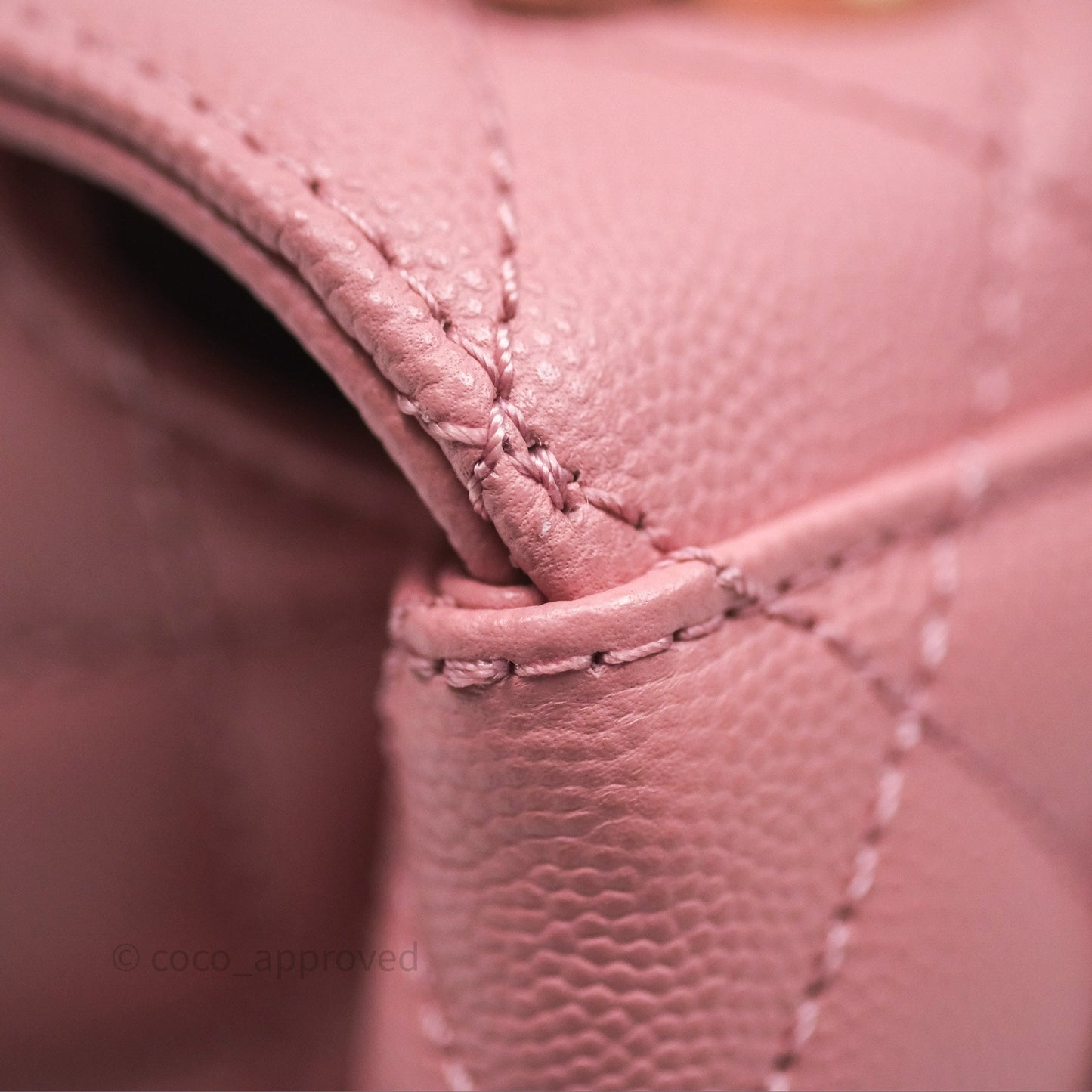Chanel Mini Coco Handle Quilted Pink Caviar Gold Hardware