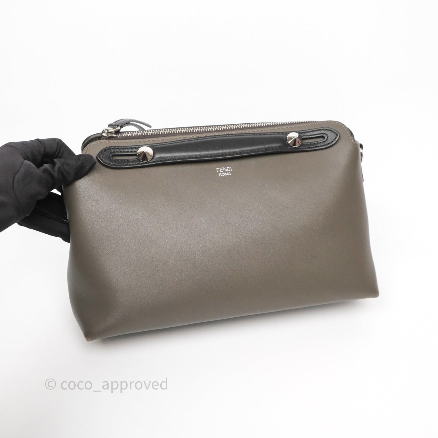 Fendi By The Way Medium Leather Satchel Dark Grey Bag