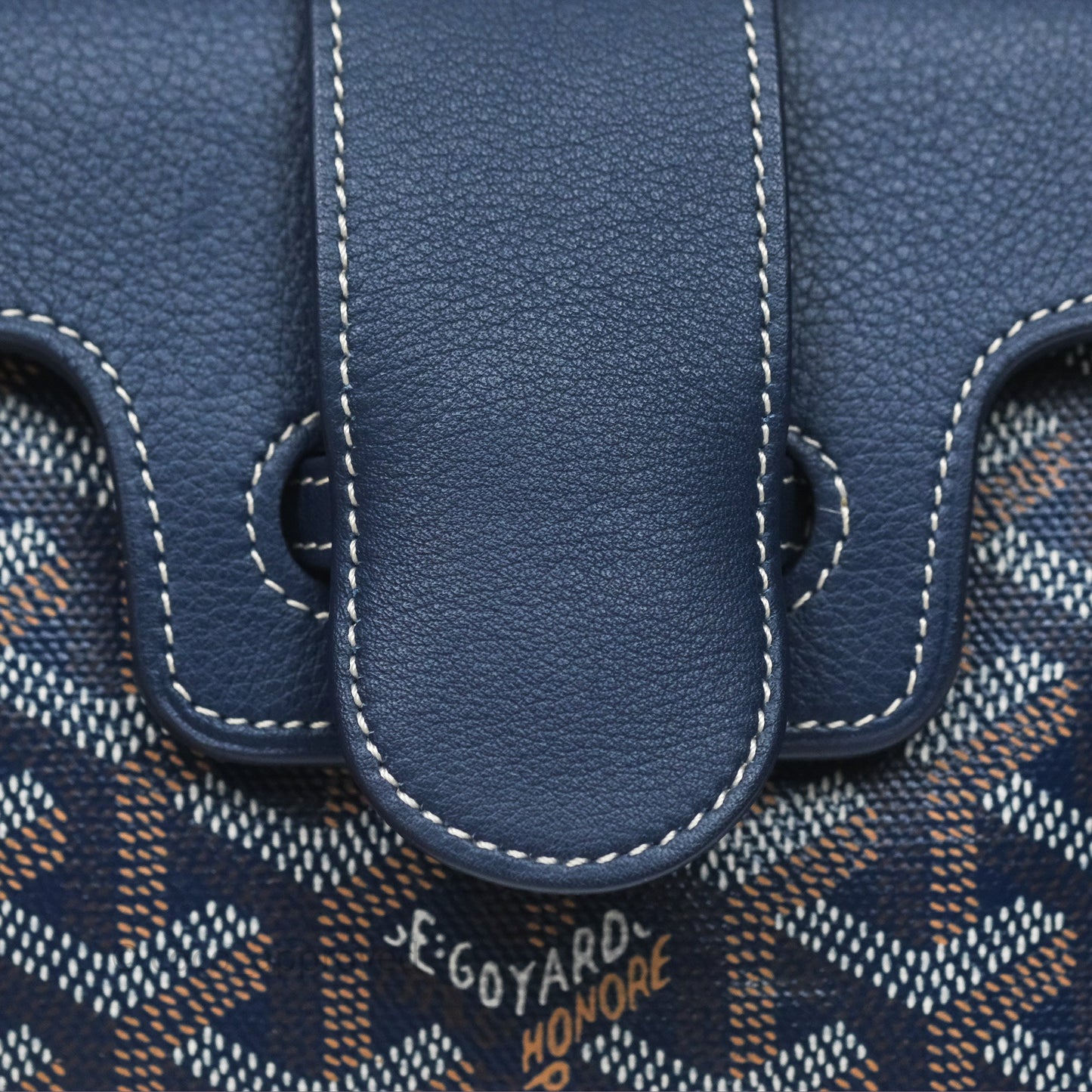 Goyard Saïgon Mini Bag Navy Goyardine Canvas/ Chevroches Calfskin