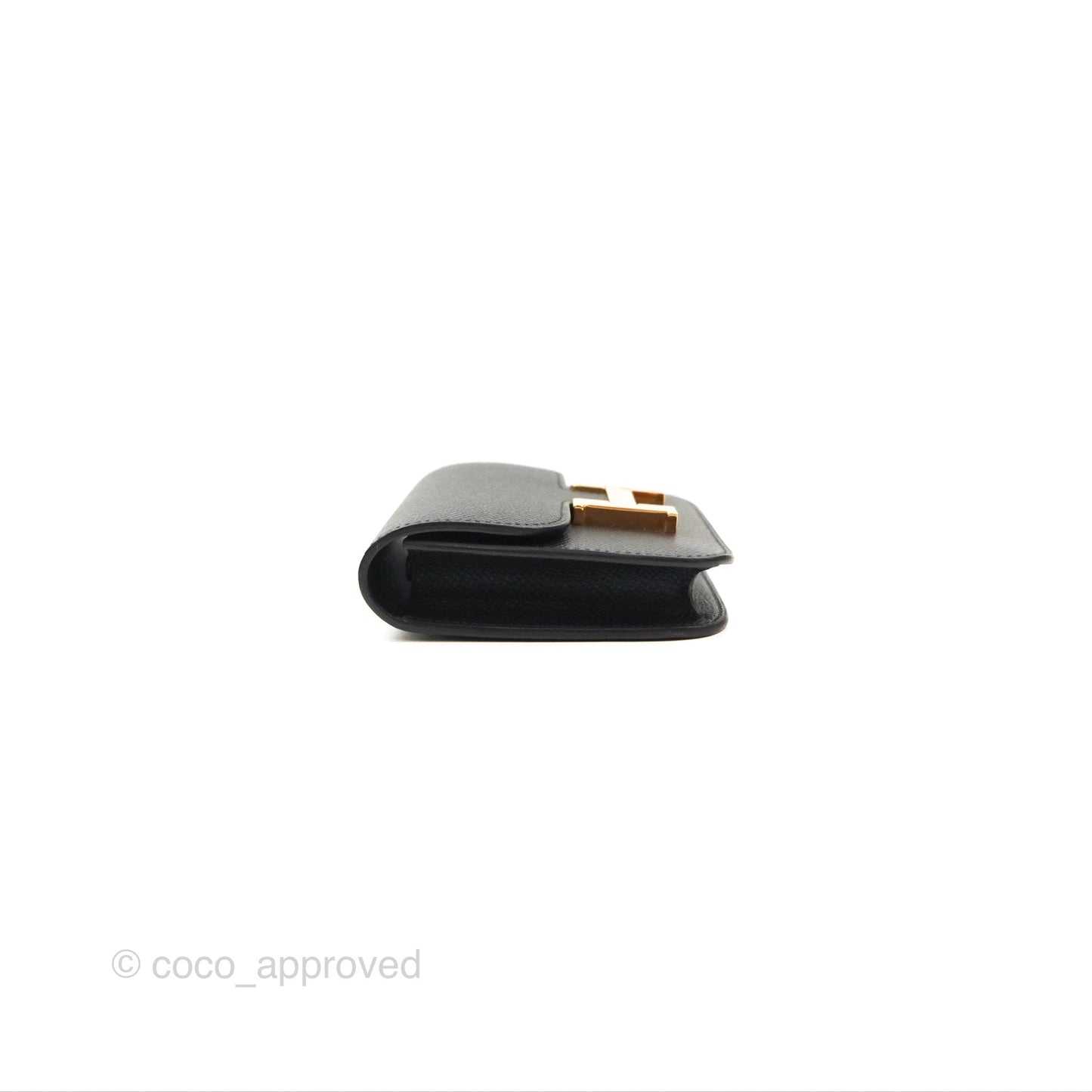 Hermès Constance Slim Wallet Black Epsom Rose Gold Hardware