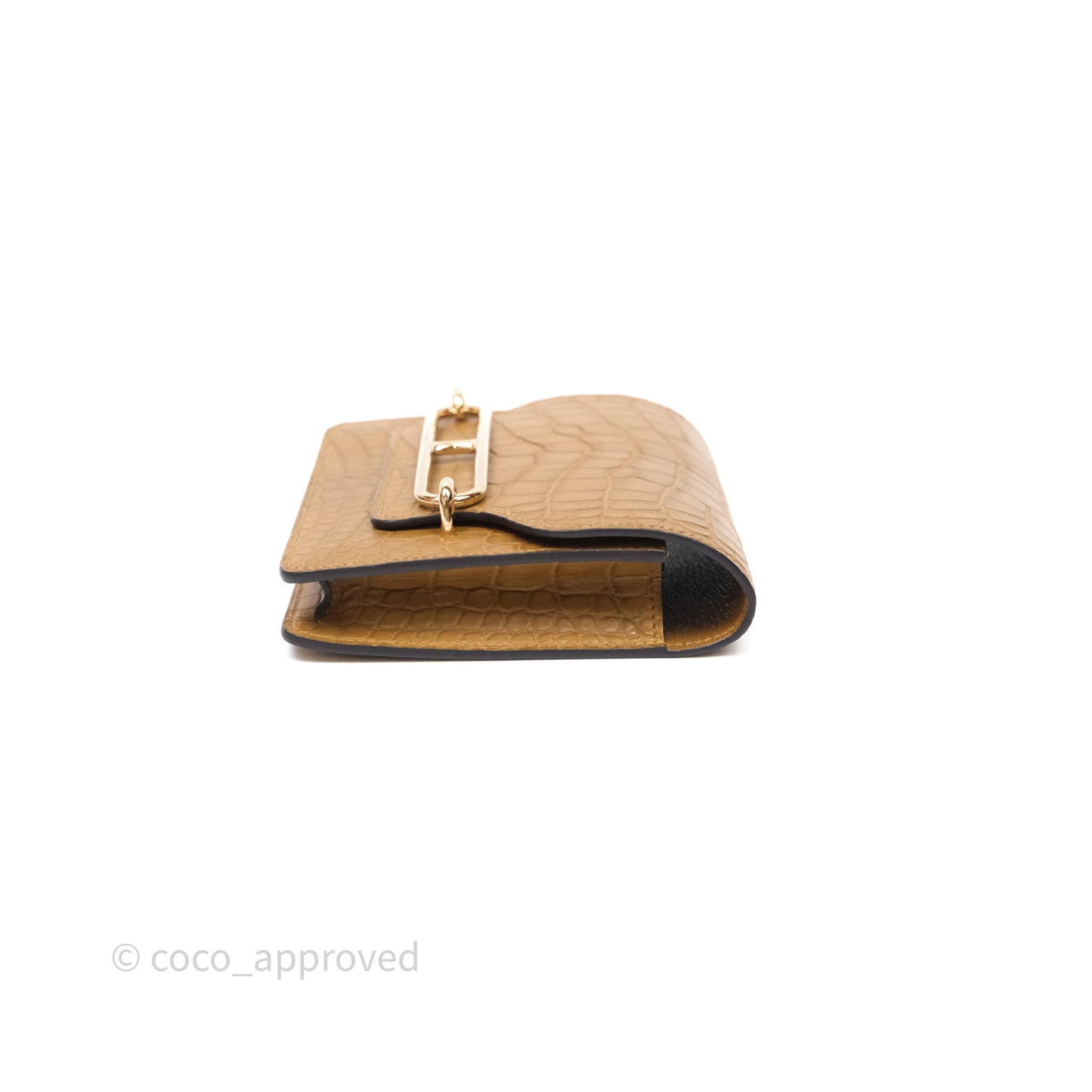 Hermès Roulis Slim Wallet Matte Alligator Mississippiensis Kraft 2H Gold Hardware