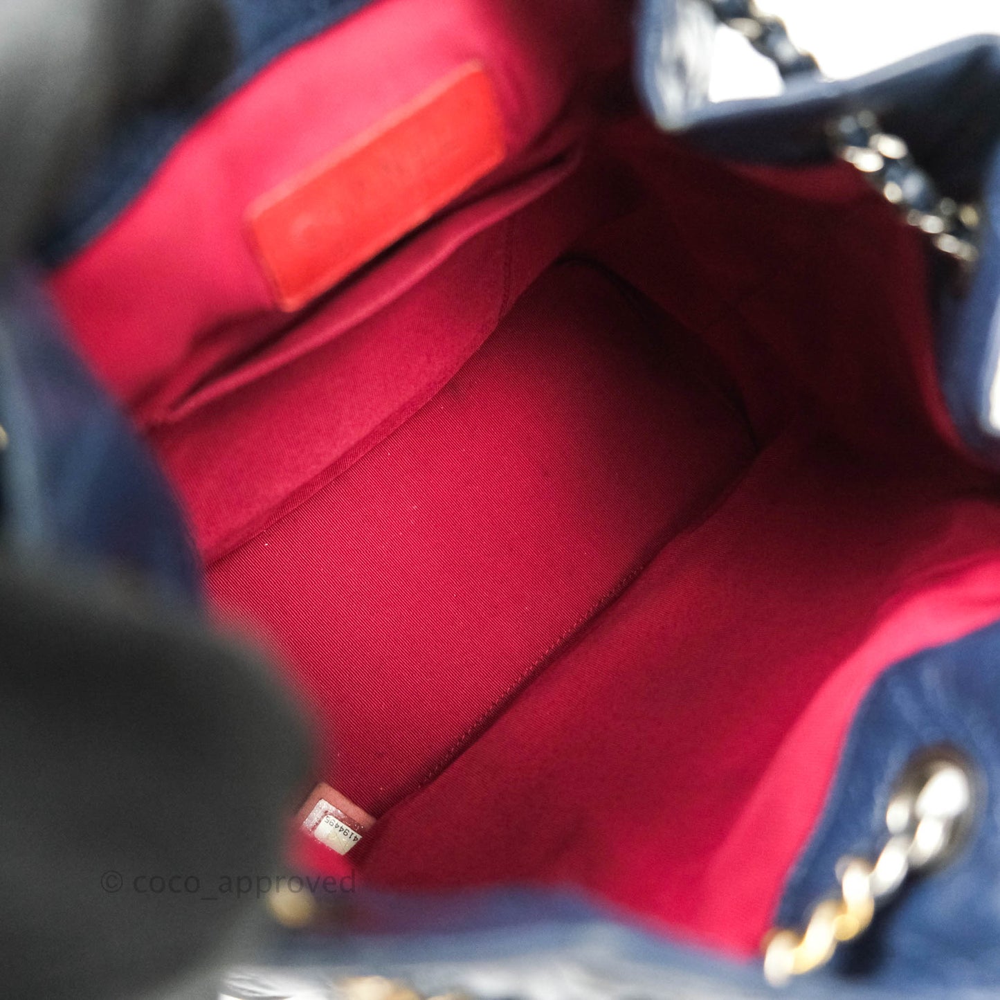 Chanel Gabrielle Backpack Black Aged Calfskin Small Navy Black