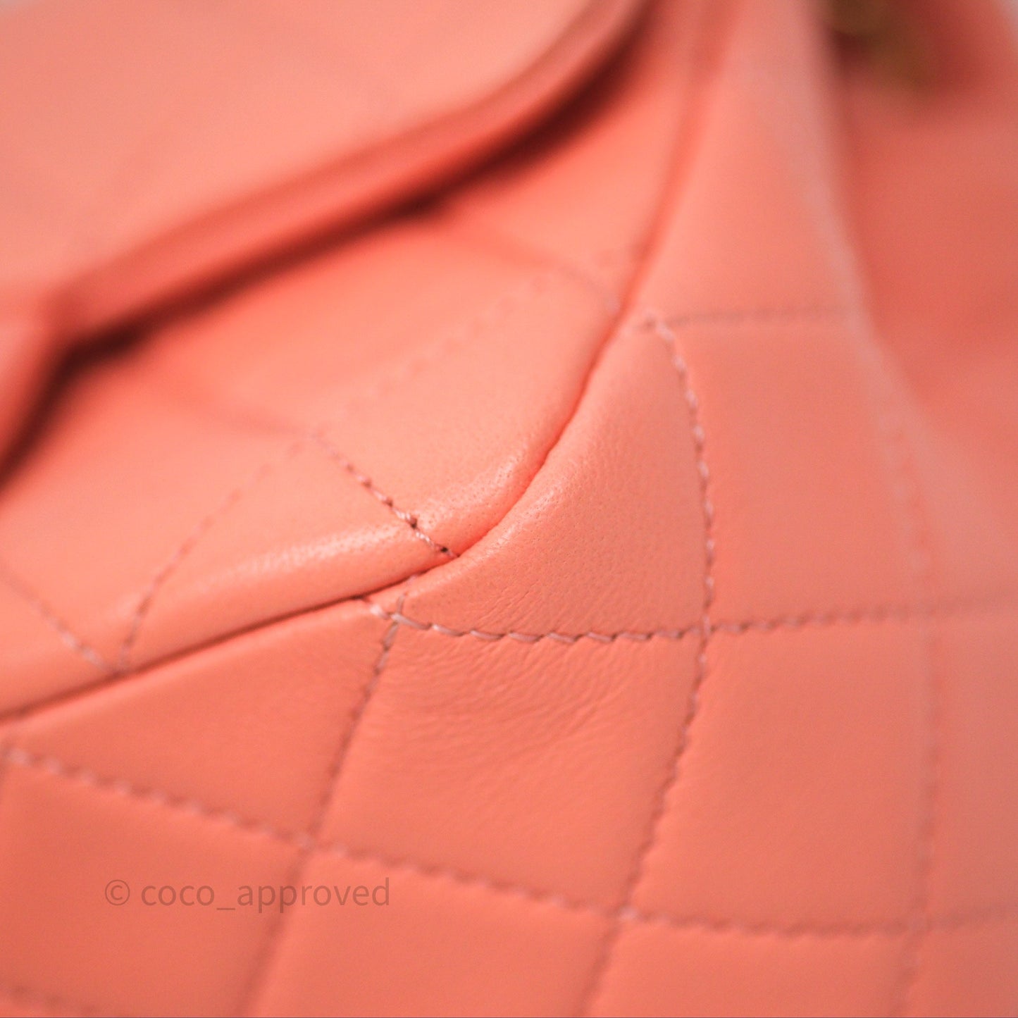 Chanel Pearl Crush Mini Square Quilted Peachy Pink Lambskin Aged Gold Hardware