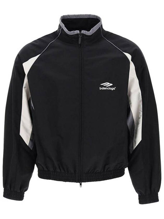 Luxury Balenciaga 3B Sports Icon Regular Track Jacket Black