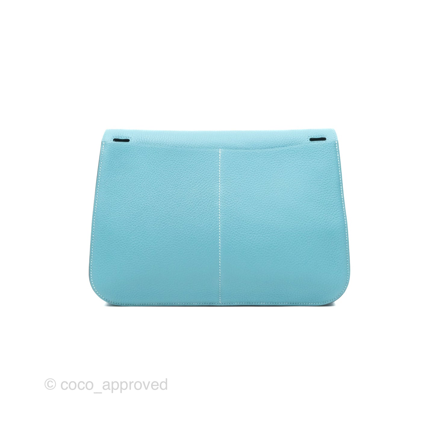 Hermès Halzan 31 Bleu Saint Cyr 3Z Clemence Palladium Hardware