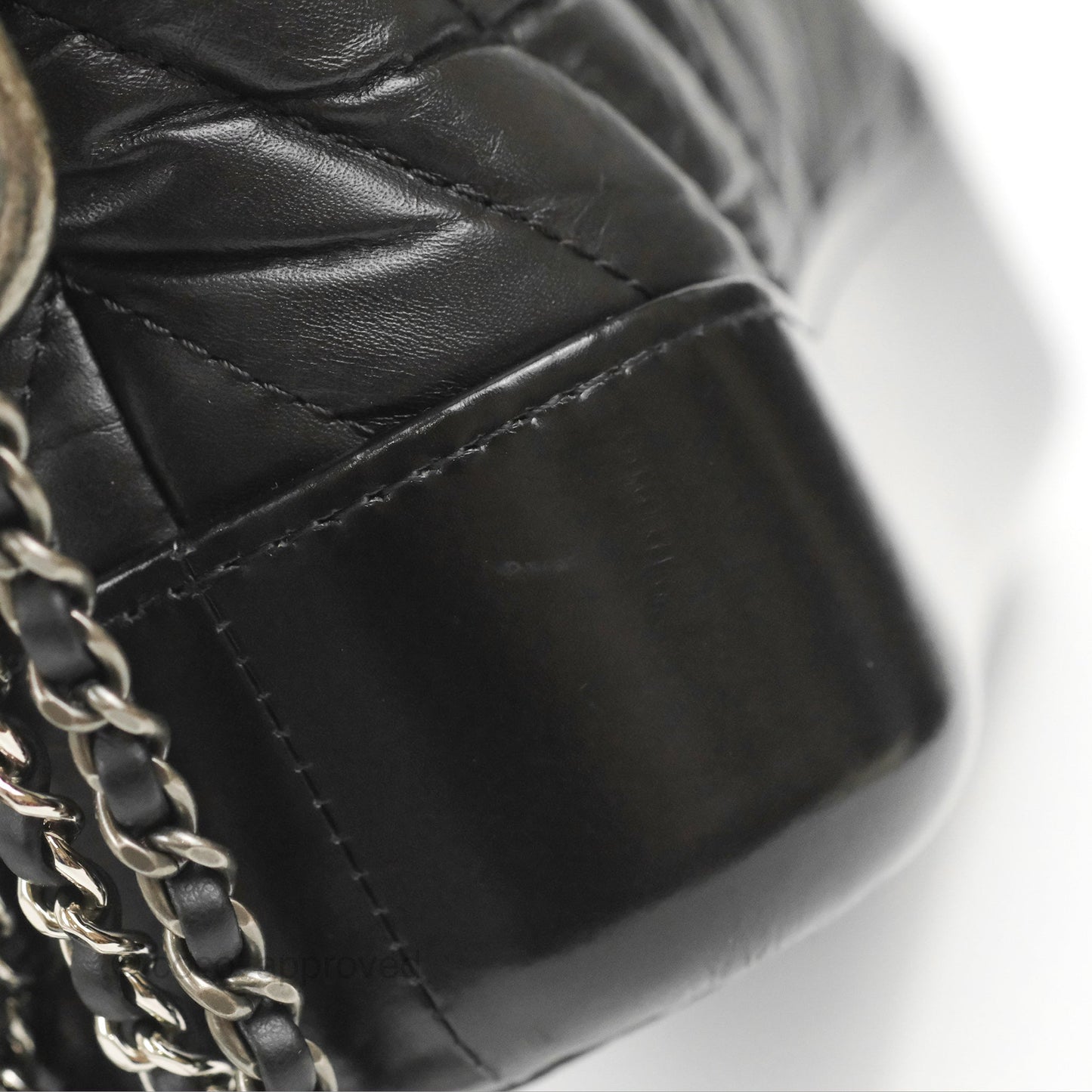 Chanel Calfskin Chevron Small Gabrielle Hobo Black Mixed Hardware