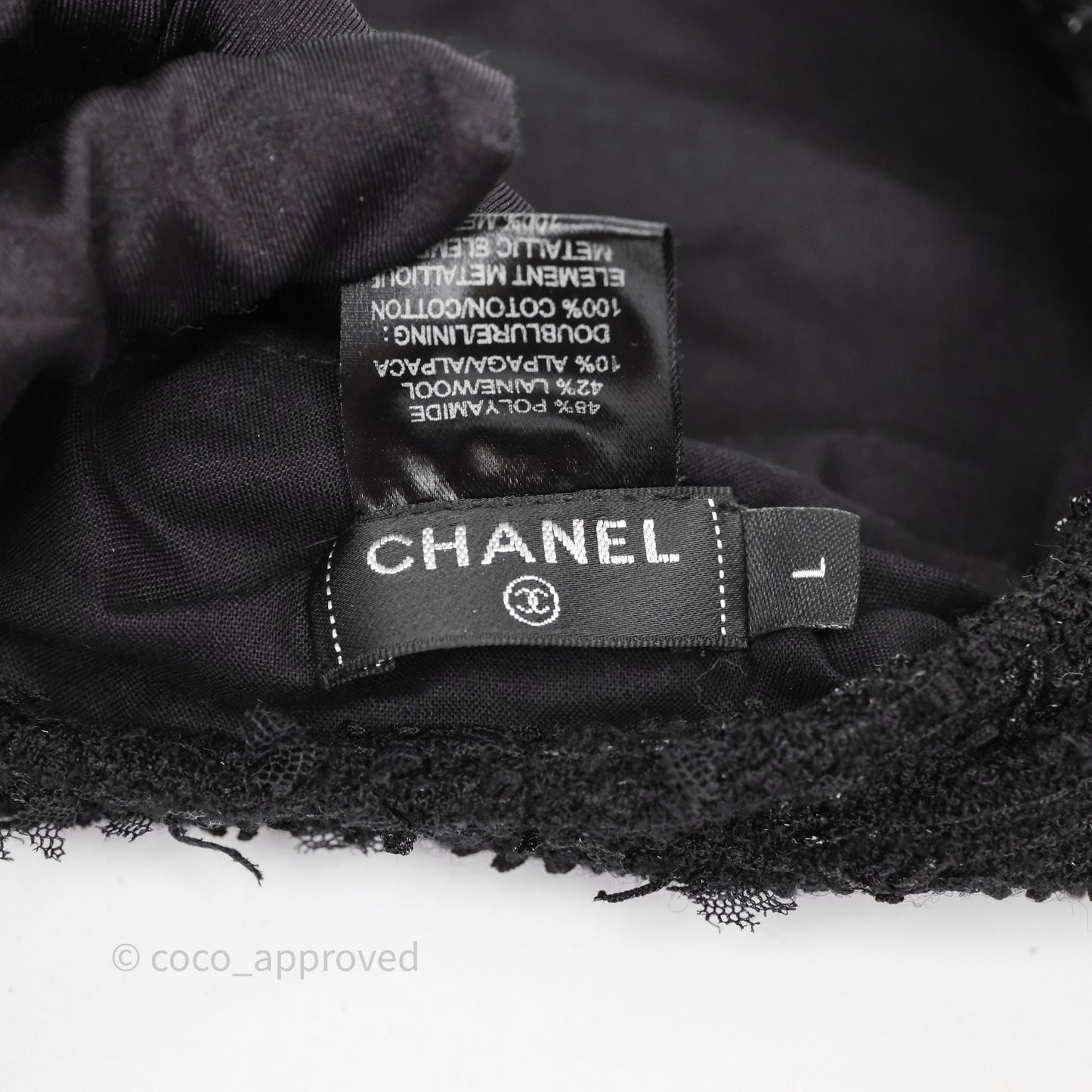 Chanel Beret Tweed Black