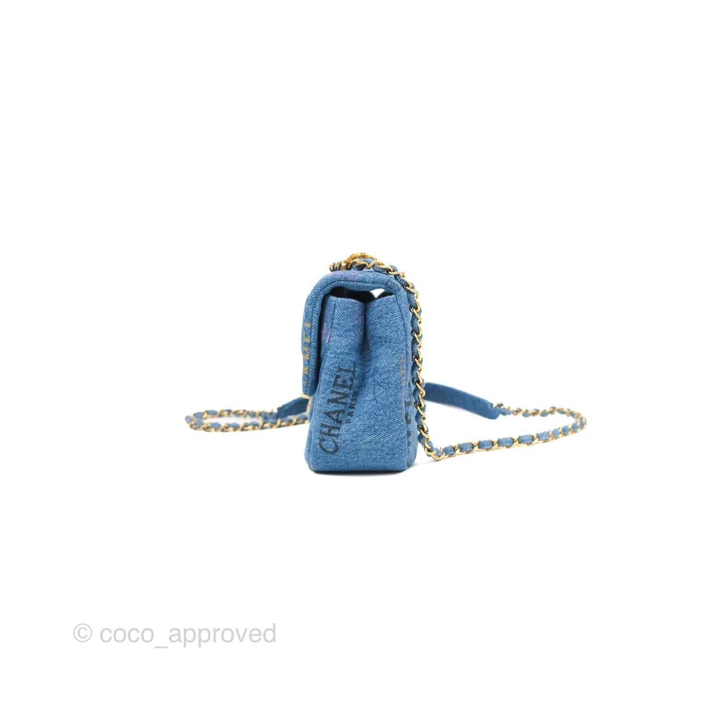 Chanel Quilted Small Denim Mood Flap Blue Multicolor 22P