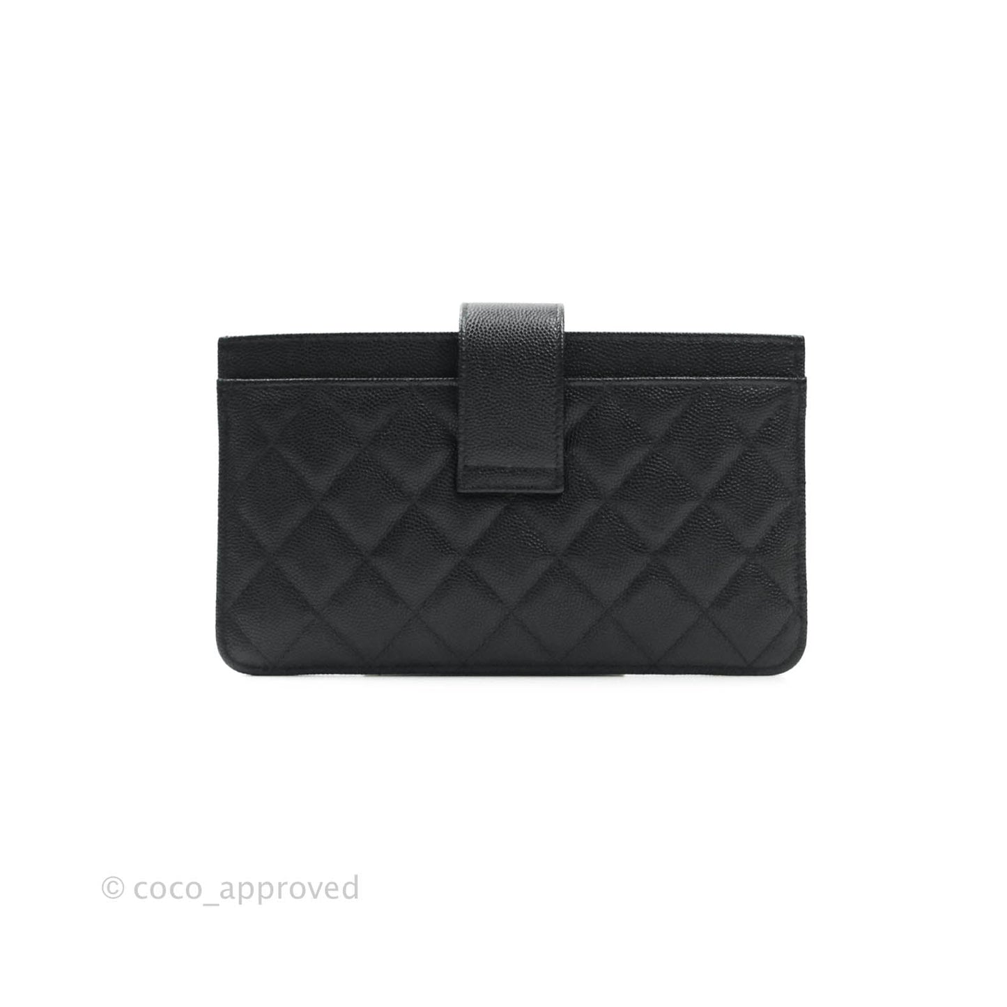 Chanel Classic Wallet Pouch Caviar Black Gold Hardware