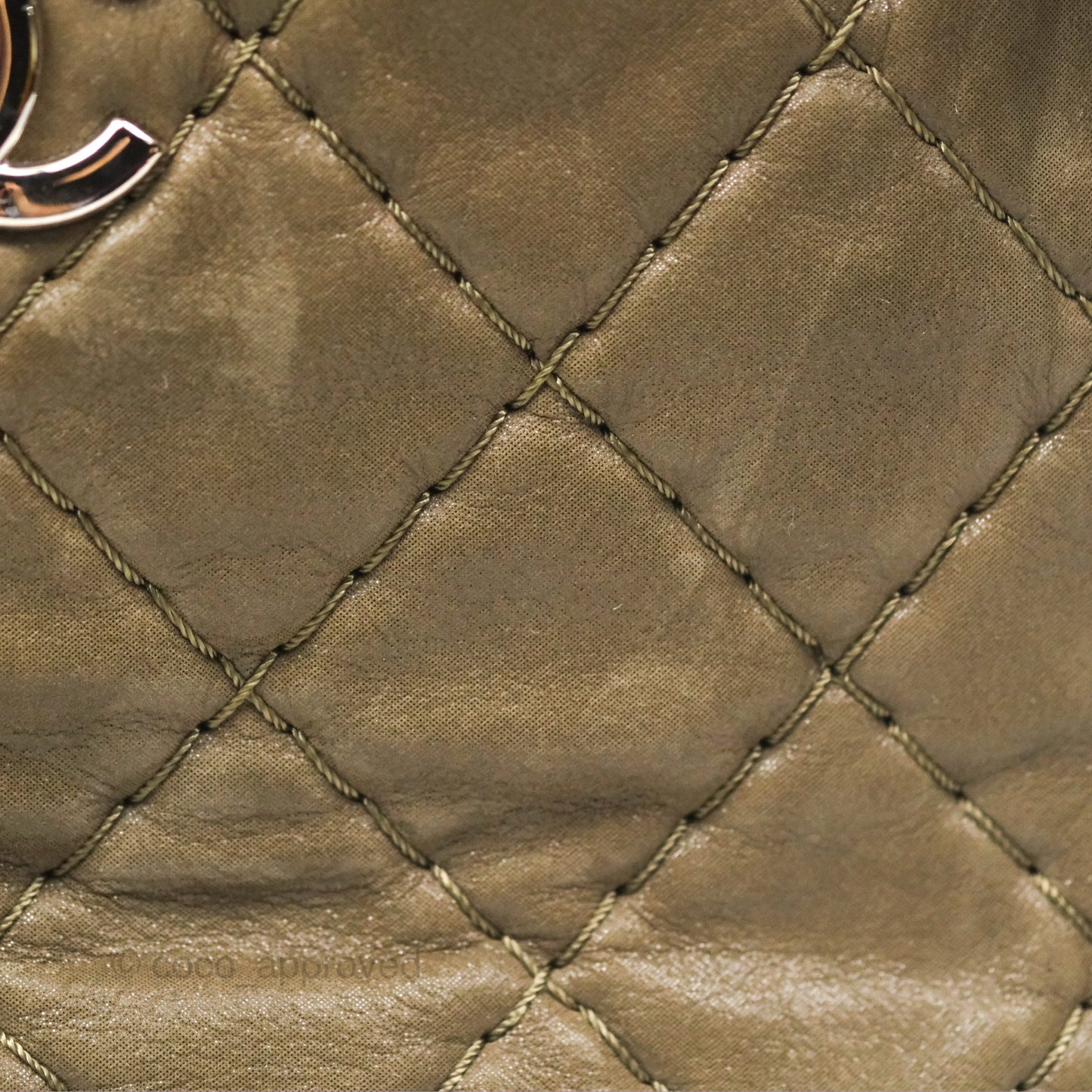 Chanel Quilted Camera Case Bag Iridescent Taupe Calfskin Silver Hardware