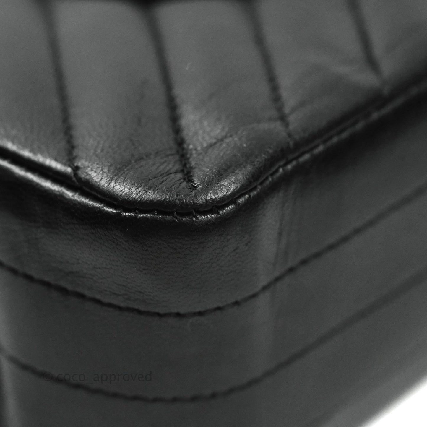 Chanel Classic Chevron M/L Medium Double Flap So Black Lambskin