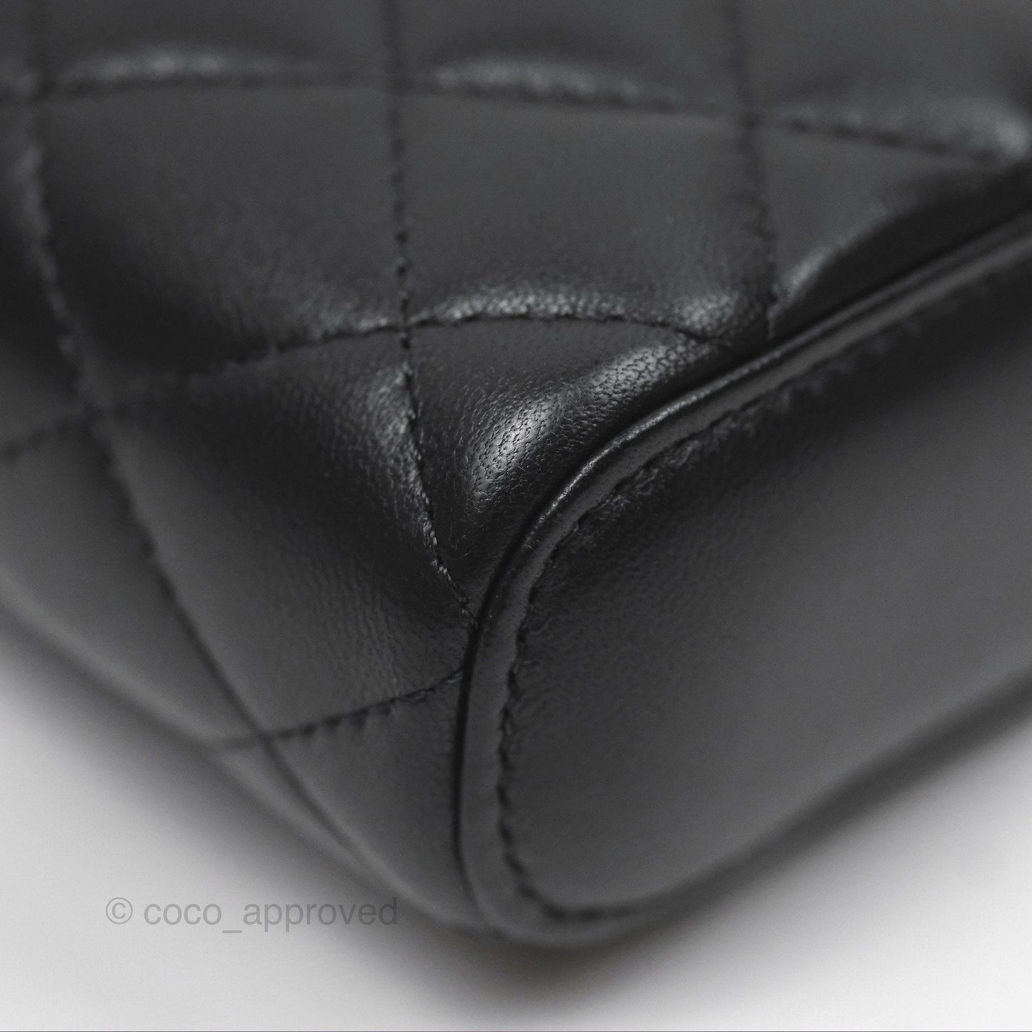 Chanel Classic Mini Vanity With Chain Black Lambskin Gold Hardware